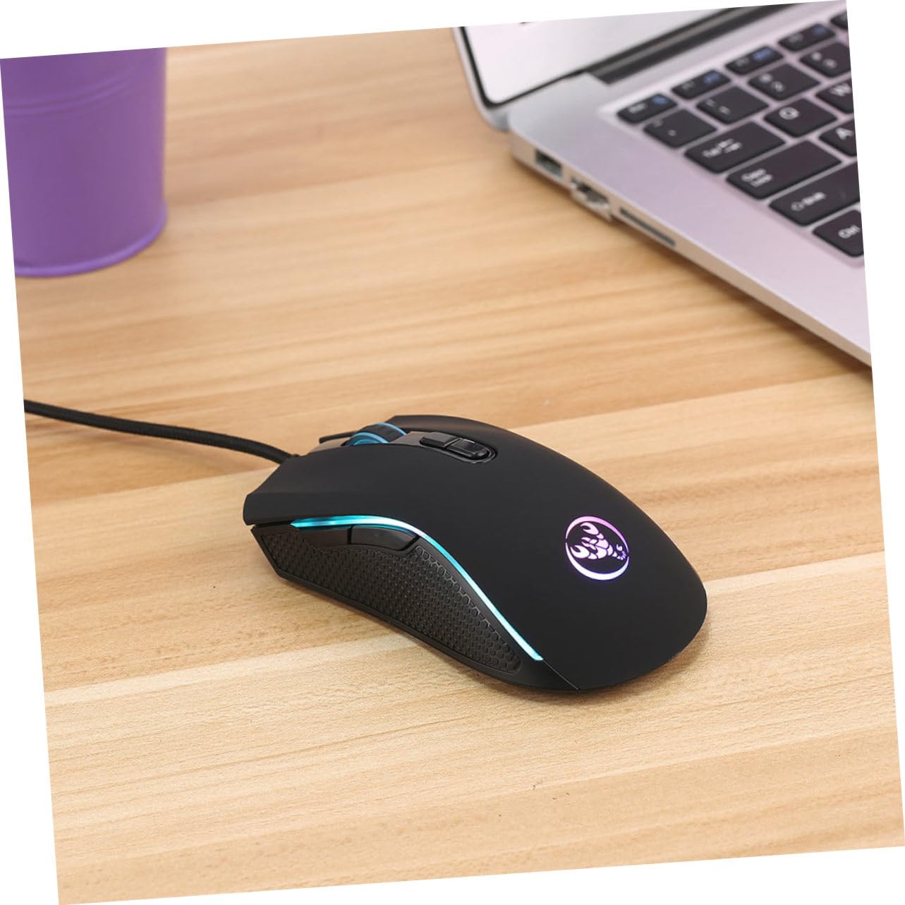 EVGOOGYY 1-Piece Wired Computer Mouse - Ergonomic Plastic Design for PC, Laptop, Office & Gaming Use - A869 Model (Black) - Perfect for Work, Study & Home Computing