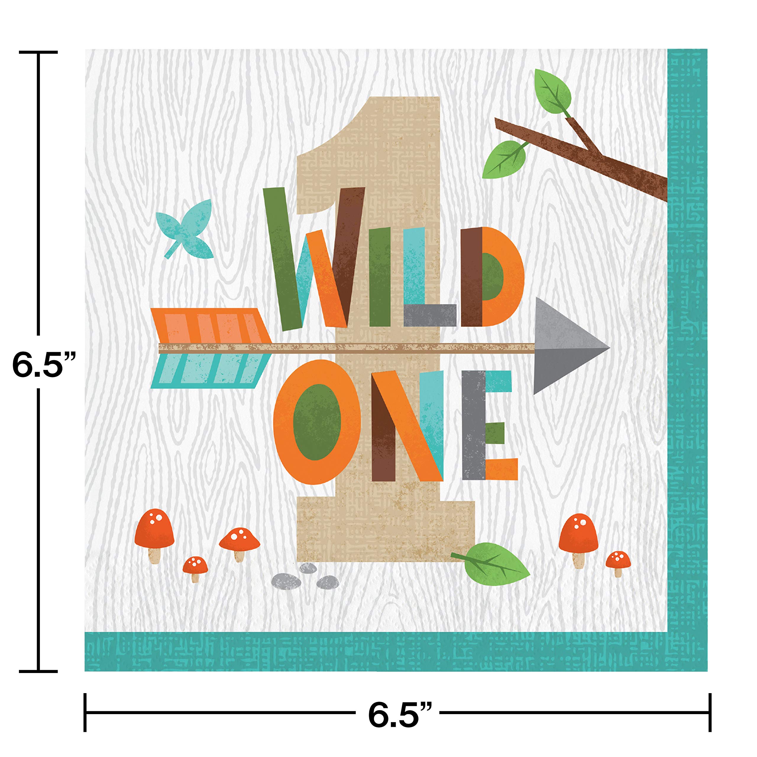 Woodland Party Supplies Set - Forest Animal Birthday Banner, Wild One Themed Decor, First Birthday Party Kit with Paper Plates, Napkins & Table Centerpiece (66 Count) - Perfect for Baby Showers, Kids Birthday Parties & Outdoor Celebrations