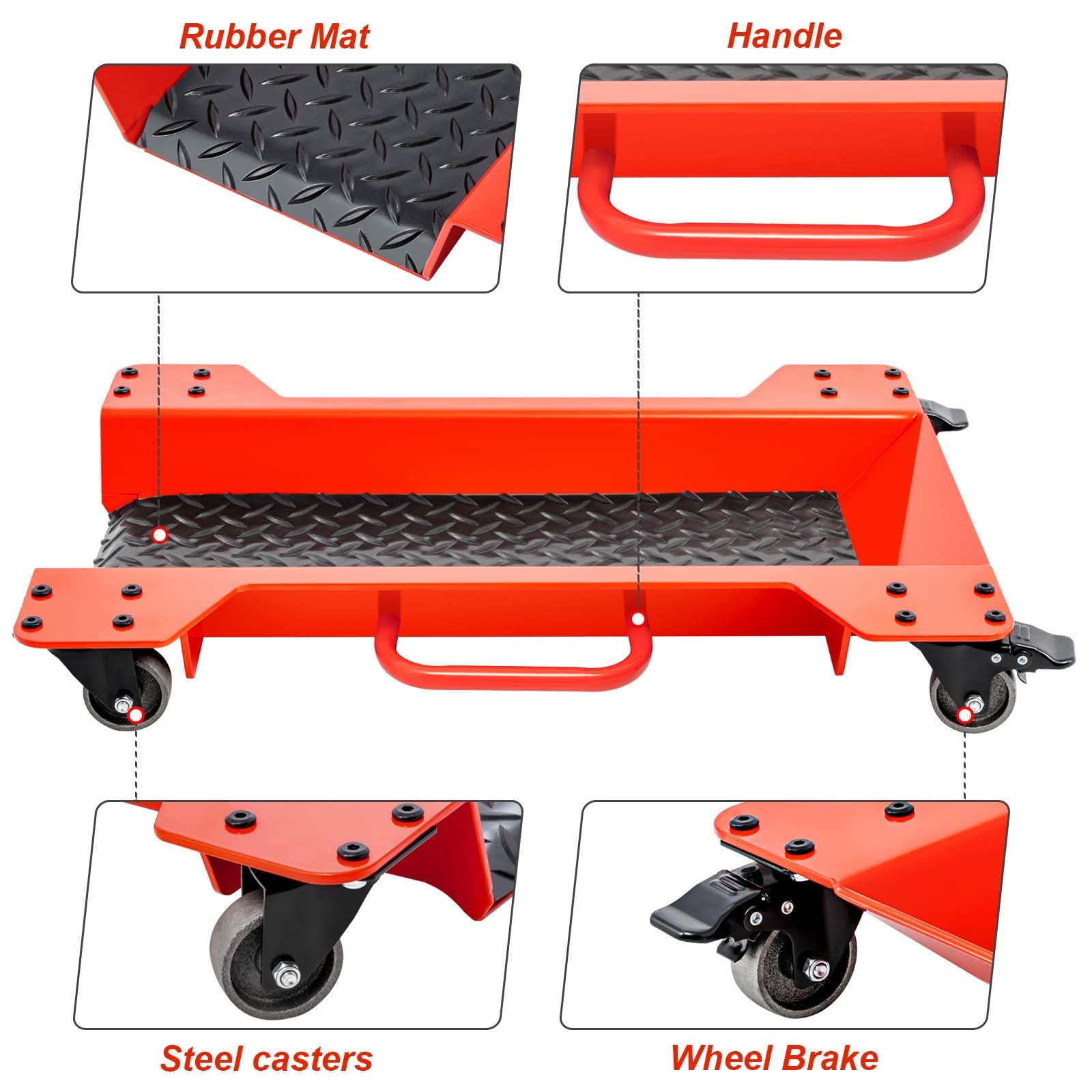 CXRCY Motorcycle Center Stand Dolly with 4 Casters & Wheel Lock - Heavy Duty Bike Mover for Motorcycles & Dirt Bikes | Garage Workshop & DIY Maintenance Tool