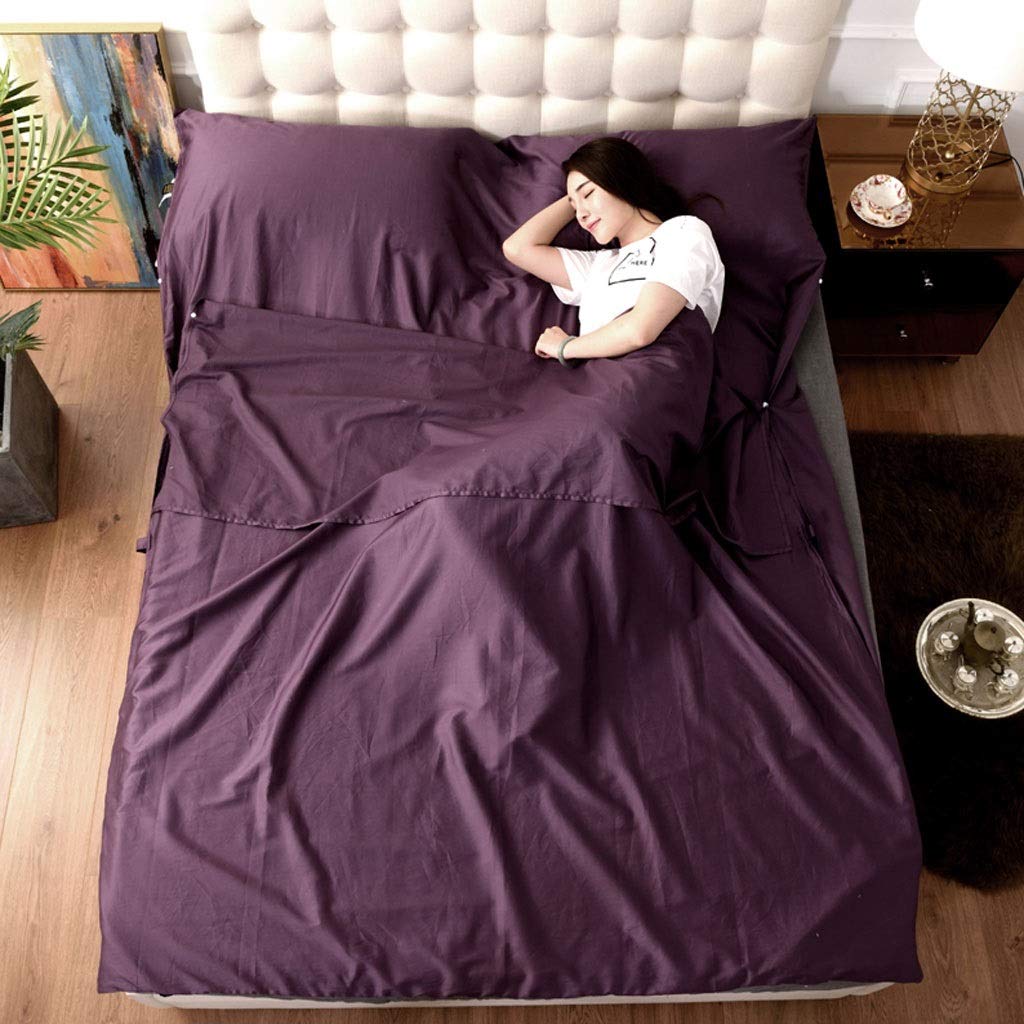 Cotton Sleeping Bag Liner for Travel & Camping - Portable Double Layer Hotel Sheet, Breathable Quilted Travel Accessory - Perfect for Backpacking, Hostels, and Outdoor Adventures