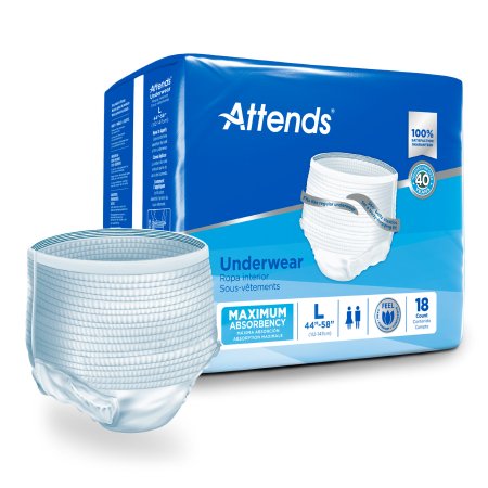 Unisex Adult Absorbent Underwear - Attends® Pull-On with Tear-Away Seams for Heavy Incontinence Protection (AP0720/30/40) - Ideal for Overnight Use & Active Lifestyles
