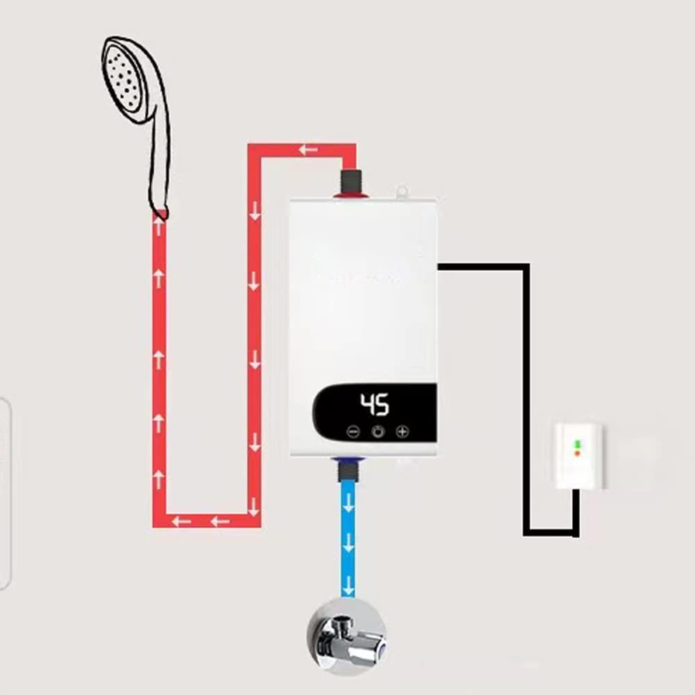 Instant Electric Tankless Water Heater for Shower & Kitchen - On-Demand Hot Water Faucet for Bathroom & Sink - Perfect for Small Homes, Apartments, and RVs