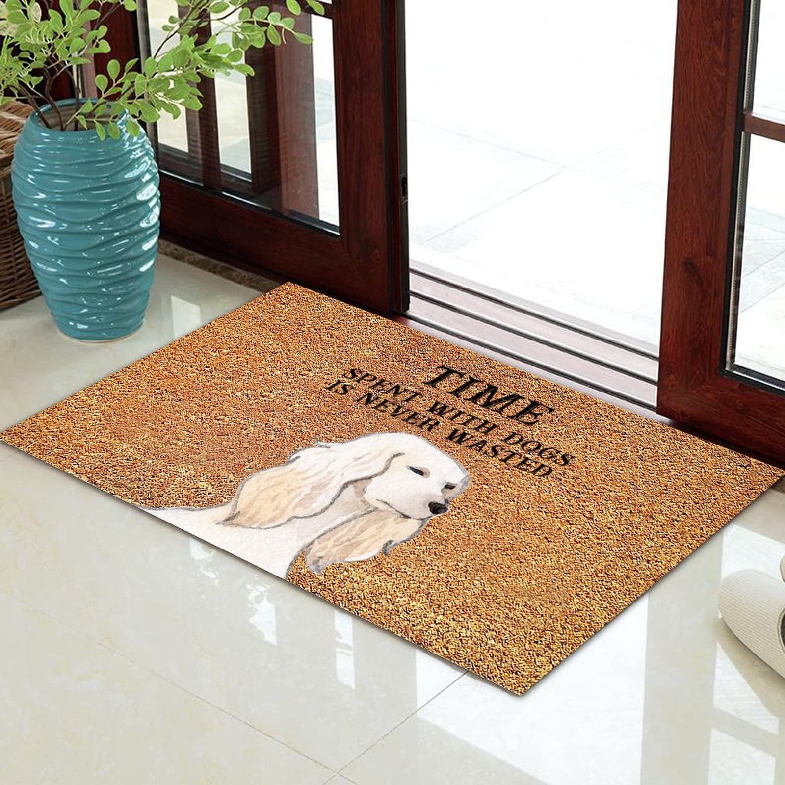 Natural Coconut Coir Mat - Personalized Dog Mom Gift for Women, Pet Lover Floor Mat with Recessed Design for Entrances, Durable & Easy to Clean - Perfect for Home, Office, or Kennel Use