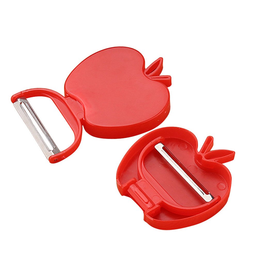 Premium Stainless Steel Fruit and Vegetable Peeler with Non-Slip Ergonomic Handle - Multi-Purpose Kitchen Tool for Peeling Apples, Potatoes, Carrots - Perfect for Home Cooking, Meal Prep & Camping (Red)