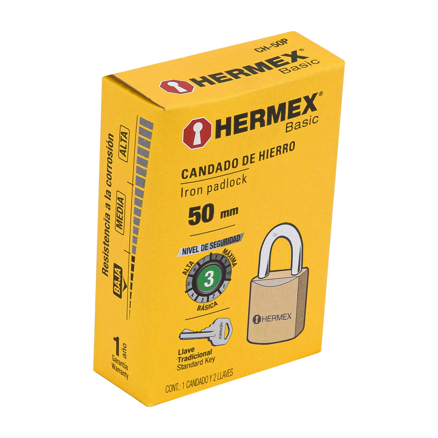 Heavy Duty 50mm Brass Iron Padlock - Secure & Durable Short Shackle Lock for Home, Garage, Storage Units, Toolboxes & Outdoor Use