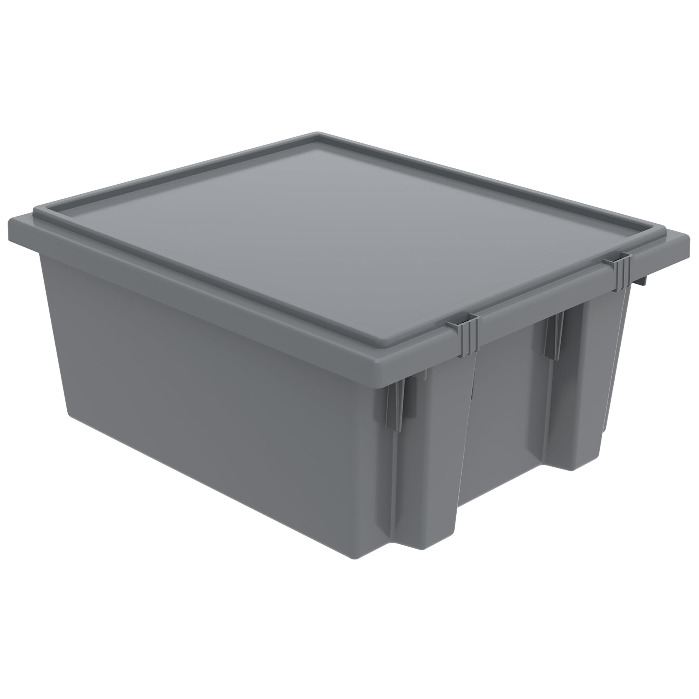 Akro-Mils 35231 Heavy Duty Plastic Lids for 35225 & 35230 Industrial Storage Bins - 3-Pack Grey Stackable Totes for Garage, Workshop & Warehouse Organization