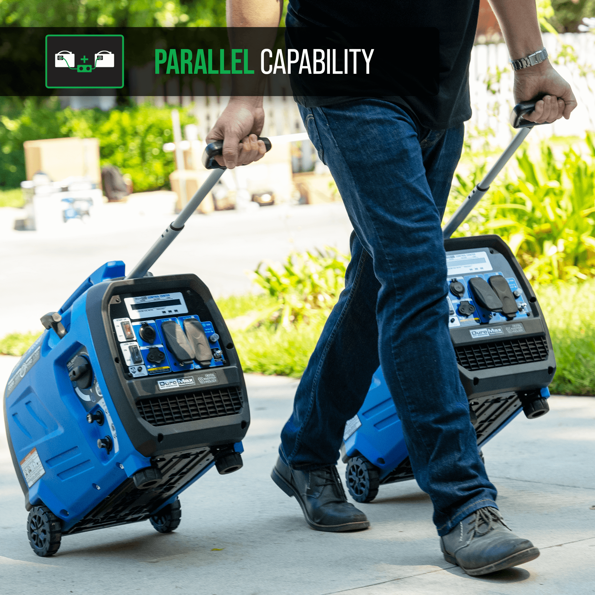 2300W Dual Fuel Portable Inverter Generator with CO Alert - Gas & Propane Powered for Camping, RV, Home Backup & Outdoor Power Supply