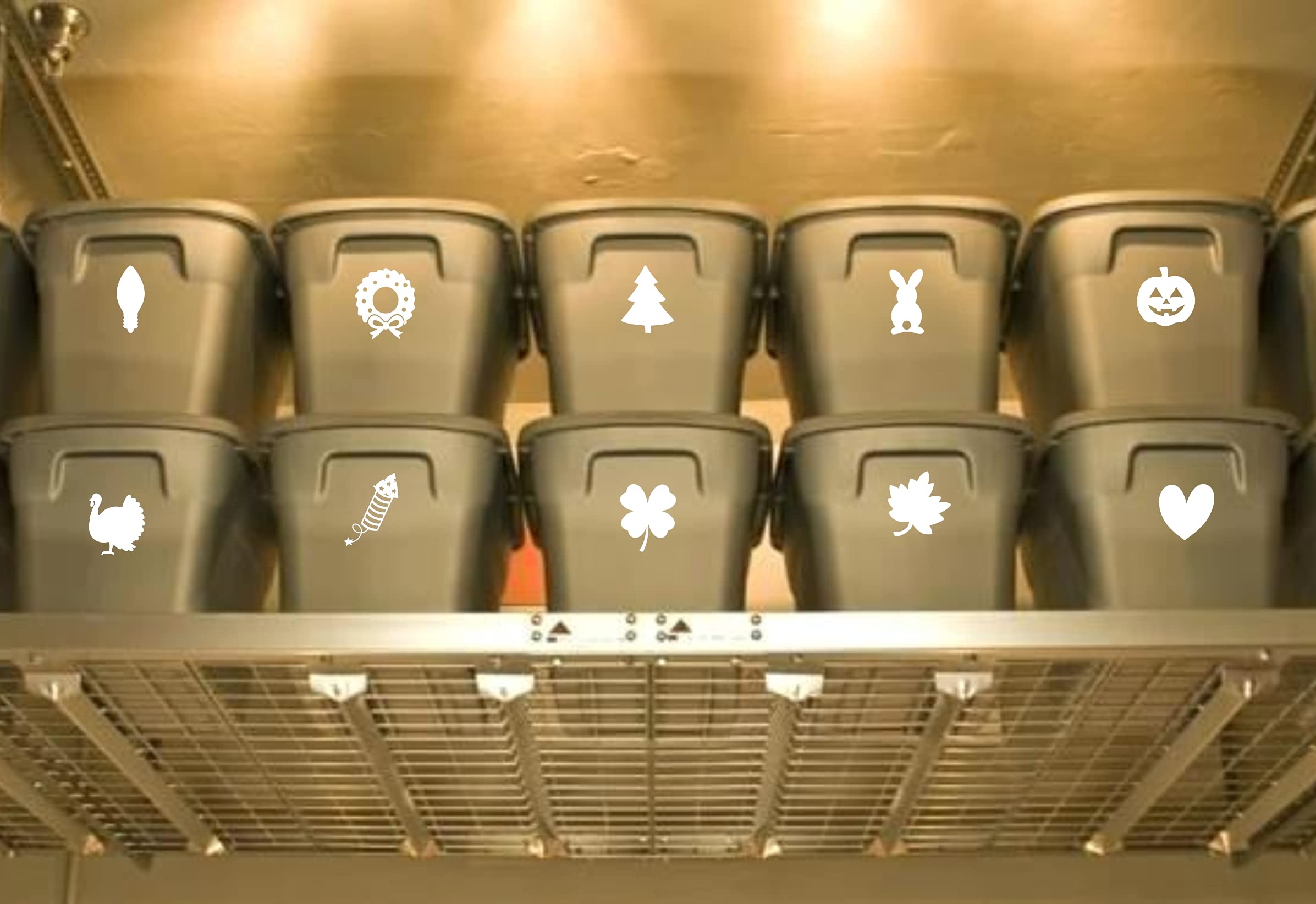Storage Bin Decal - Holiday Storage Labels for Large Totes | Christmas, Halloween & Easter Organization | Waterproof Decorative Container Stickers for Home, Garage & Seasonal Decor
