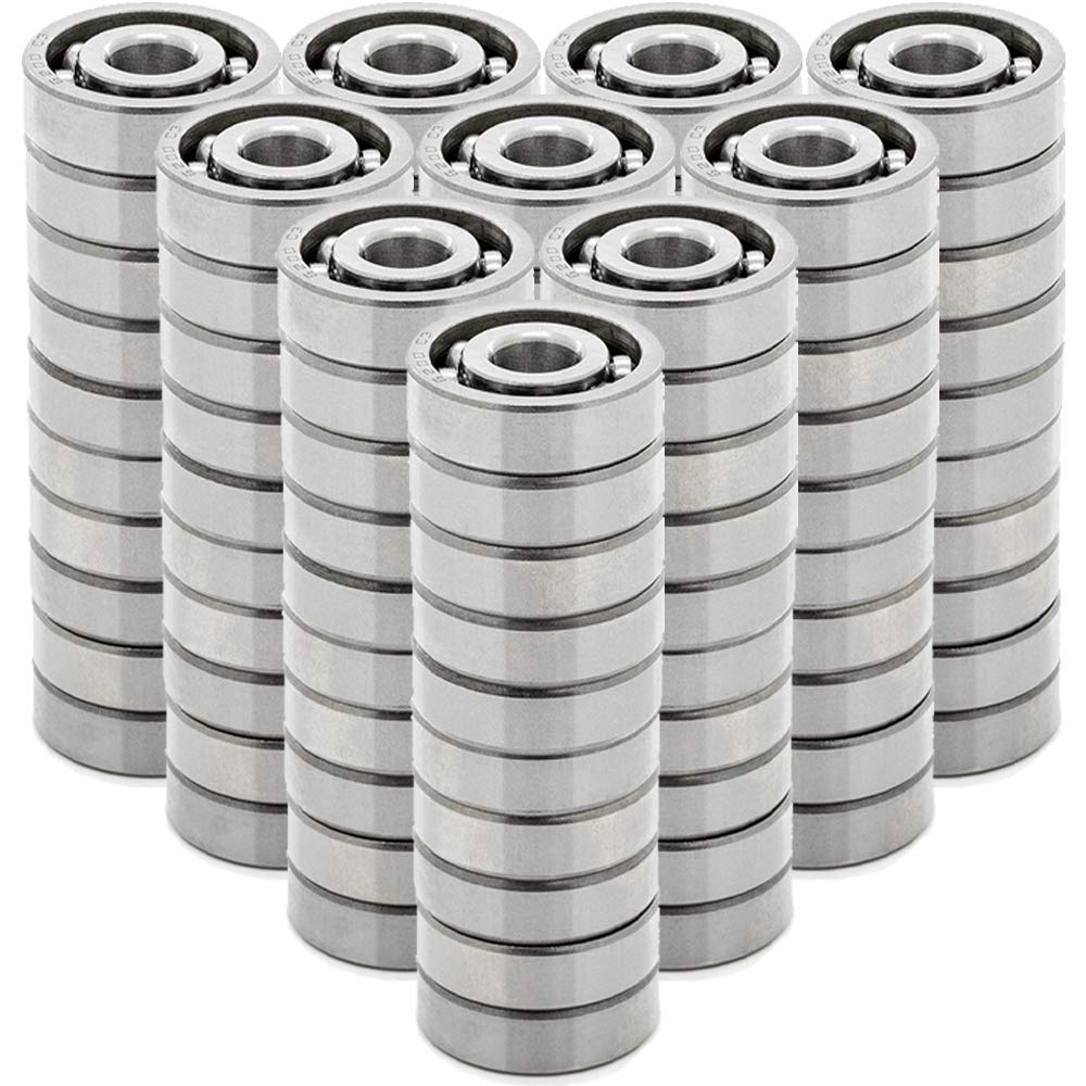 100-Pack 6200-OPEN Deep Groove Radial Ball Bearings 10x30x9mm (IDxODxWidth) Open Style C3 Clearance - Perfect for Electric Motors, Skateboards & Industrial Machinery