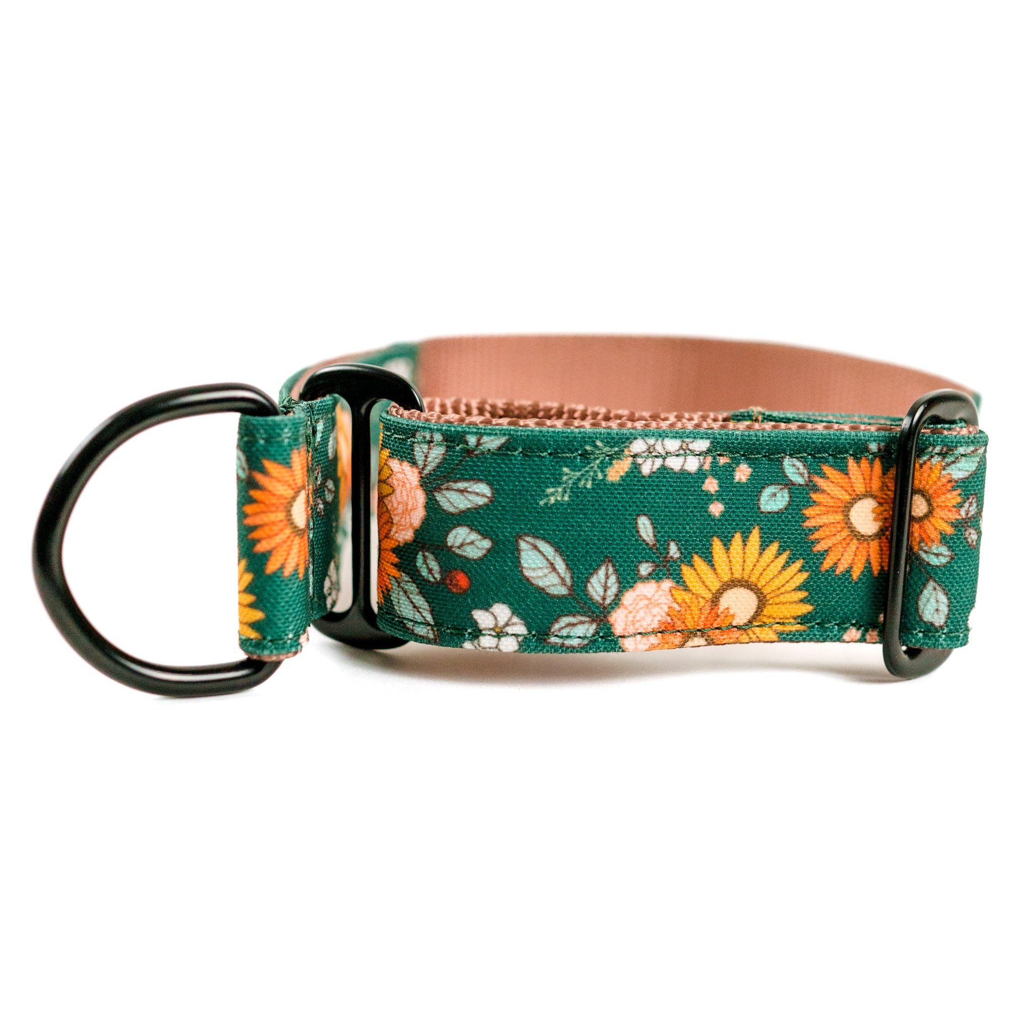Emerald Floral Dog Collar - Adjustable Pet Collar with Soft Padded Lining for Small Medium Large Dogs - Perfect for Walks, Training & Fashion Accessories
