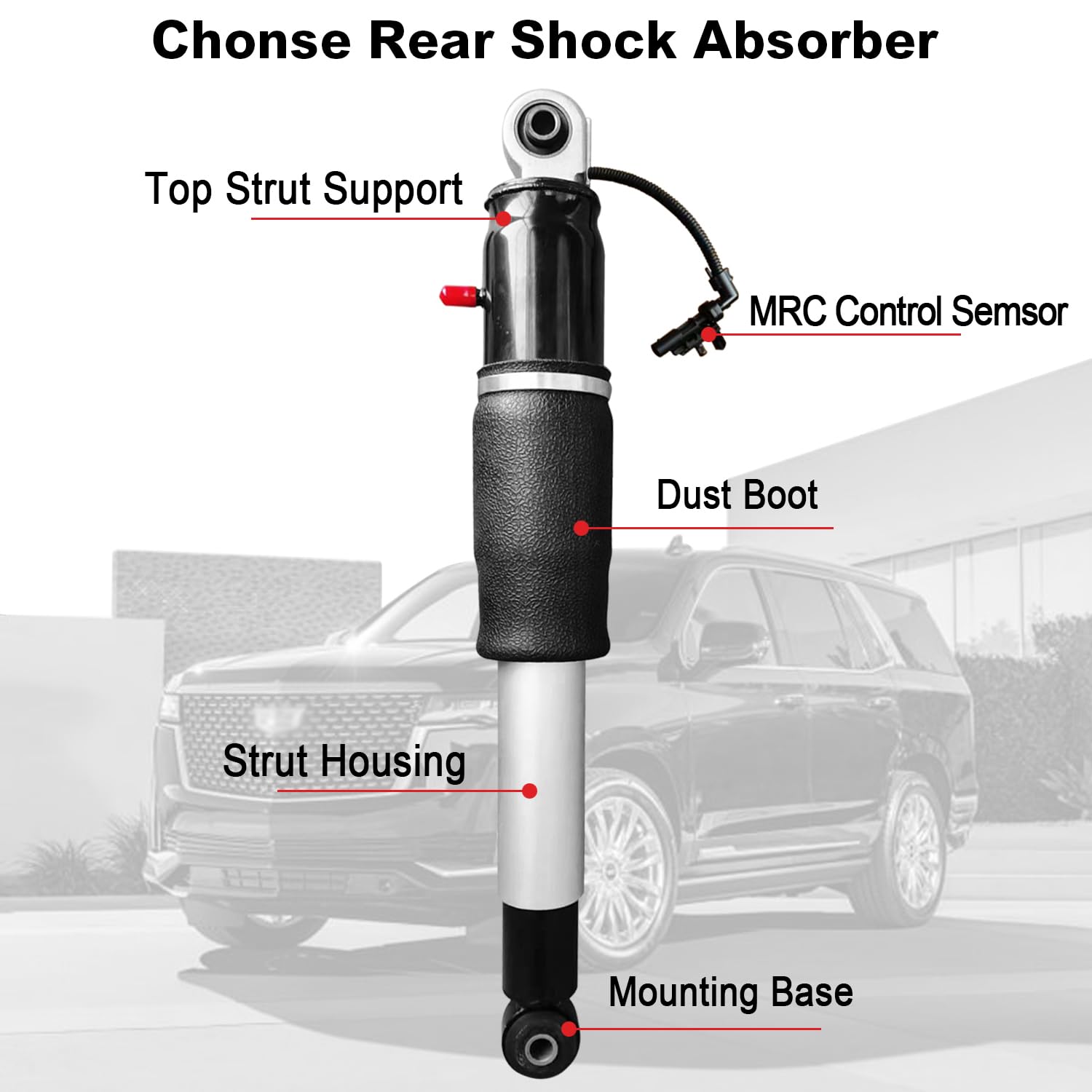 2 Packs Rear Air Shocks Strut Absorber for 2015-2021 Chevy Suburban Tahoe, Cadillac Escalade ESV, GMC Yukon XL - Replaces 23151122 23267007 23290661 580-1106 - Perfect for Smooth Rides & Heavy Loads