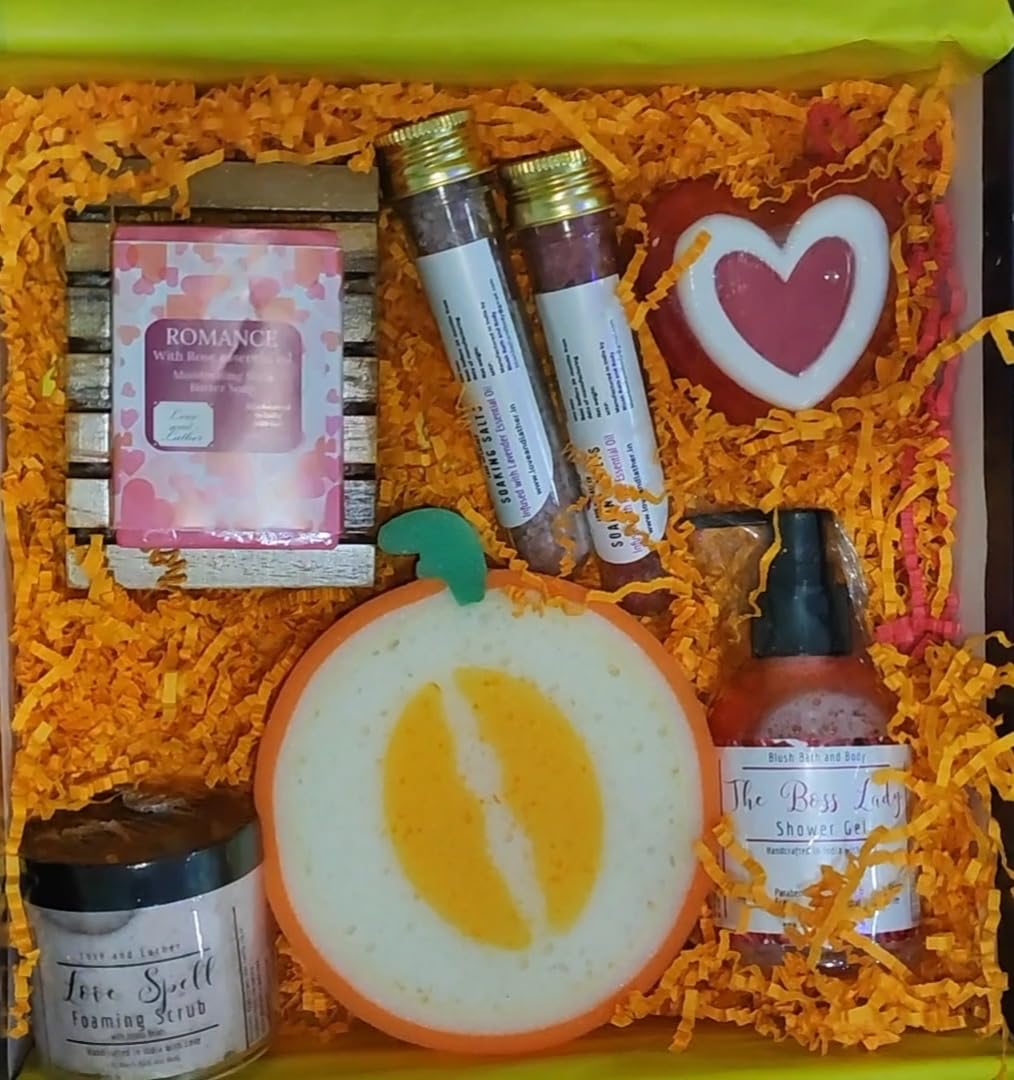 Luxury Love & Lather Pamper Gift Set for Women - Spa Skincare Hamper with Soap, Lotion & More - Perfect Rakhi Gifts for Sister, Bhabhi, Wife & Girlfriend - Ideal for Birthdays, Anniversaries & Self-Care Moments