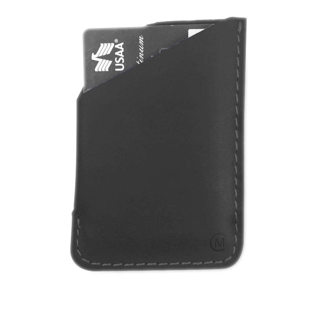 Slim Leather Minimalist Card Holder Wallet for Men & Women - RFID Blocking Thin Credit Card Case, Small Business Card Organizer - Front Pocket Wallet for Everyday Carry & Travel (Black, Magnum)