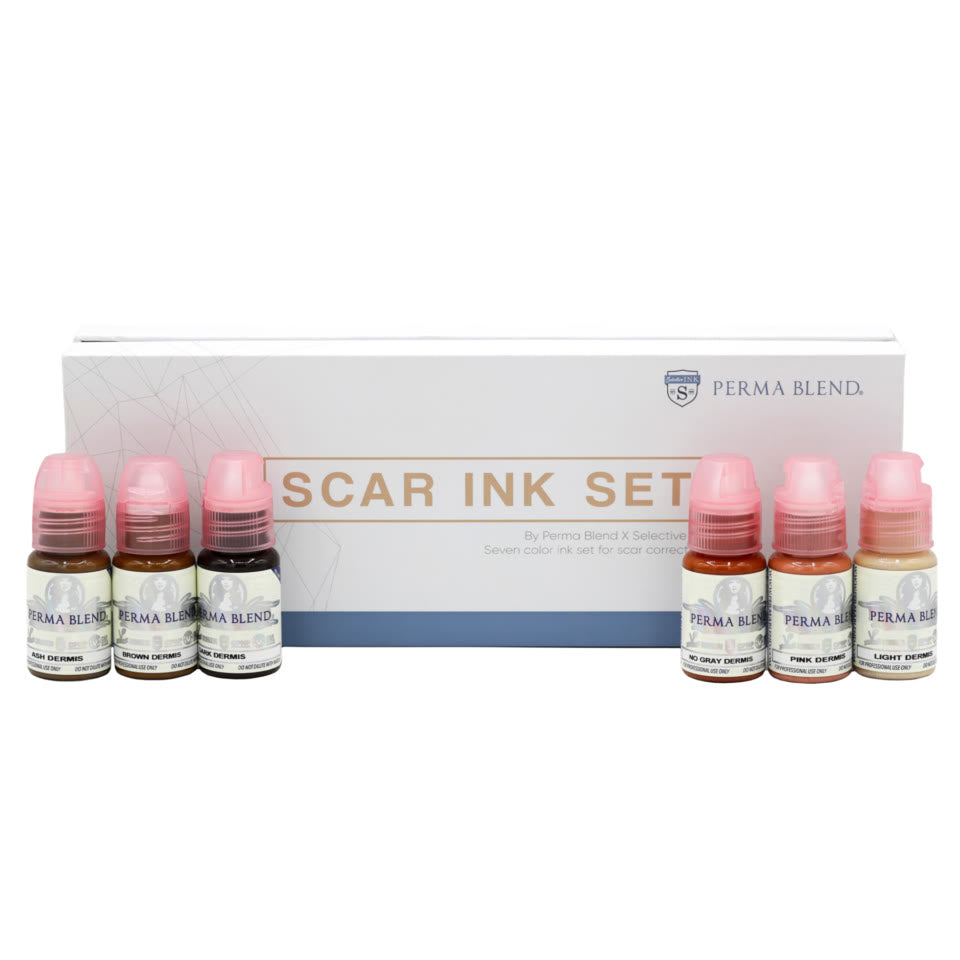 Perma Blend Scar Set Pigment - 1/2 oz Tattoo Ink for Scar Camouflage & Skin Rejuvenation - Perfect for Professional Tattoo Artists & Permanent Makeup
