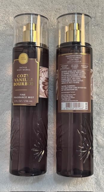 BBW Cozy Vanilla Bourbon Fragrance Body Mist 2-Piece Set for Women - Moisturizing Body Spray Gift Set, Perfect for Daily Use, Travel & Self-Care Routine