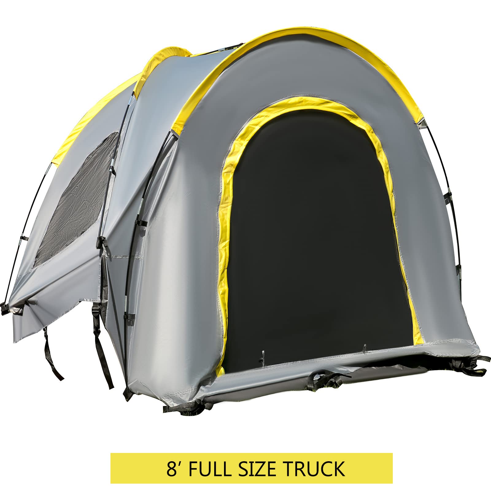 VEVOR 8-8.5 ft Waterproof Truck Tent for Full Size Pickup - 2 Person Camping Tent with 2 Mesh Windows - Easy Setup Camper for Camping, Hiking, Fishing & Outdoor Adventures - Perfect for Road Trips & Backcountry Exploration