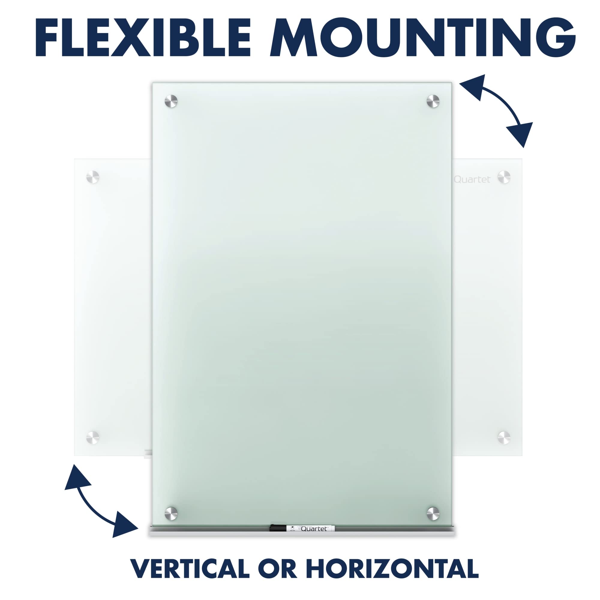 Quartet 4' x 3' Non-Magnetic Glass Whiteboard - Frosted Surface Dry Erase Board for Office, Classroom & Home Use (Model G4836F)