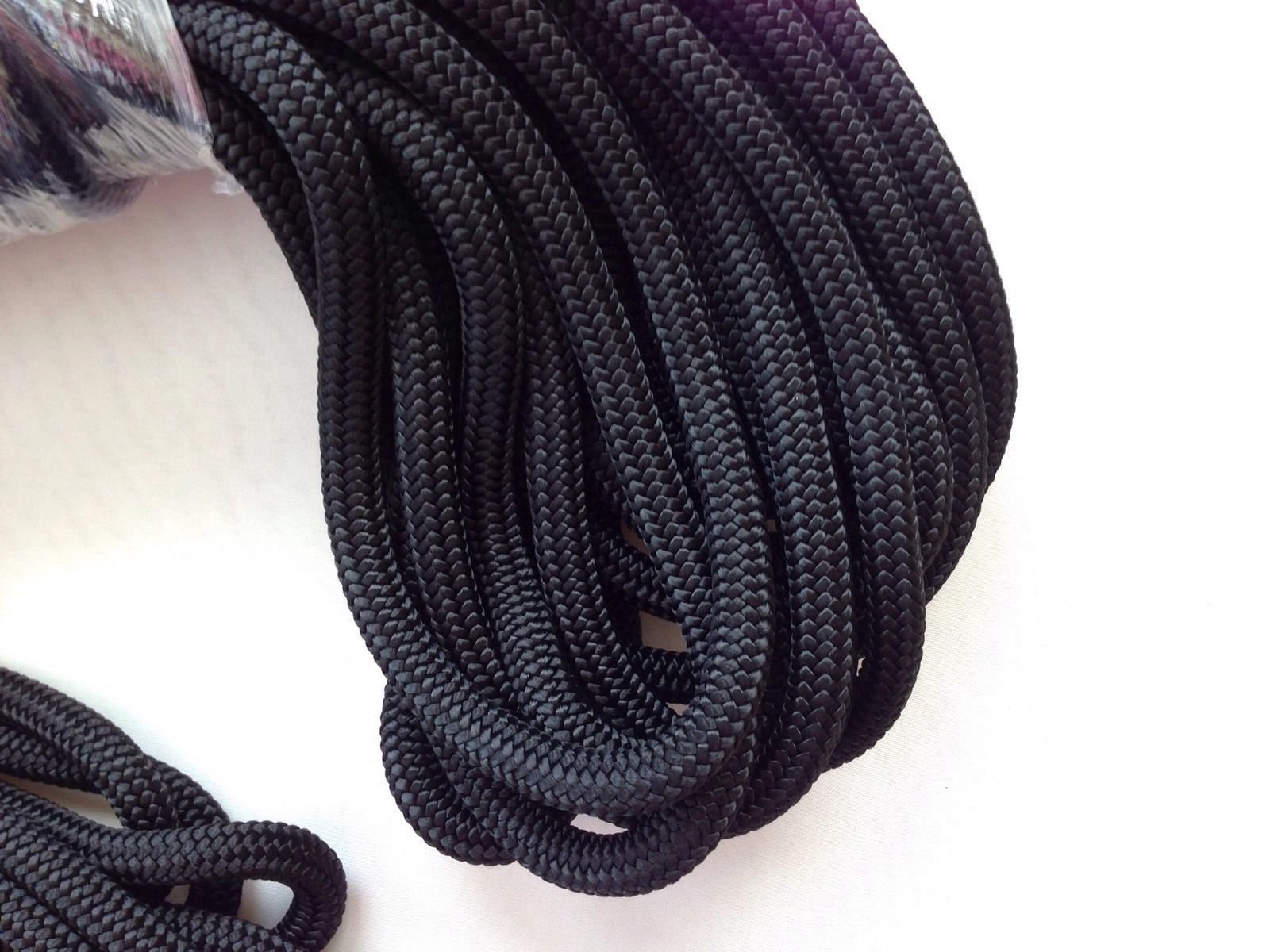 1/2 Inch x 150 Feet Black Double Braid Nylon Rope - Heavy Duty Outdoor Rope for Camping, Boating, Hiking & DIY Projects