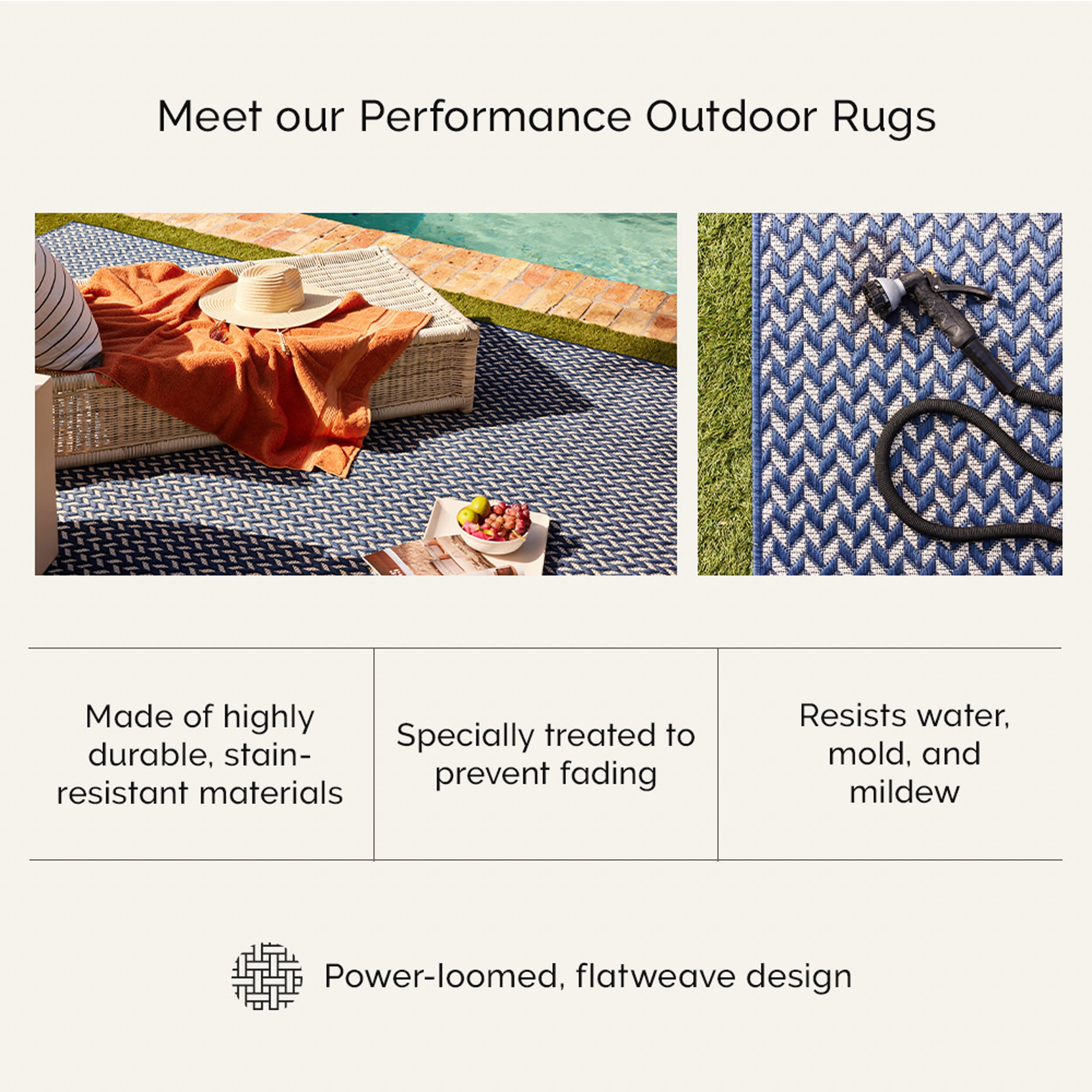 Premium Iris Medallion Indoor/Outdoor Area Rug - Navy Blue Persian Style Carpet for Living Room, Bedroom, Patio & Deck Decor | Waterproof & Durable Floor Mat for Home & Garden Use
