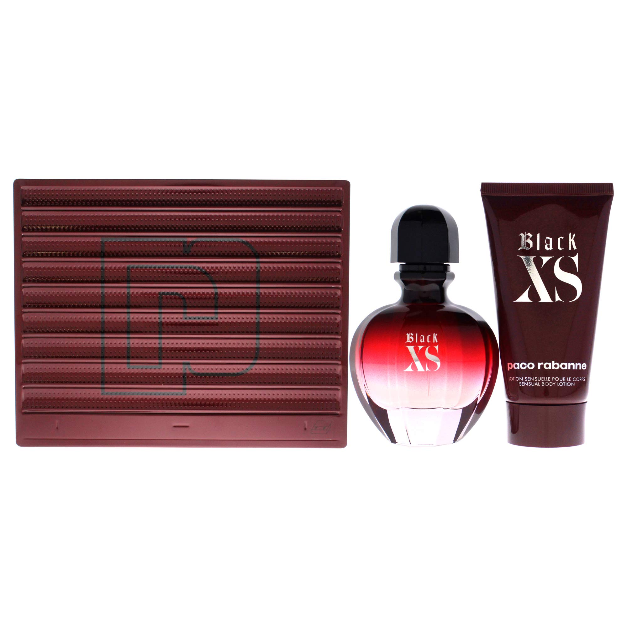 Paco Rabanne Black XS for Women Perfume Gift Set - 1.7oz EDP Spray & 2.5oz Body Lotion | Romantic Date Night & Special Occasion Fragrance