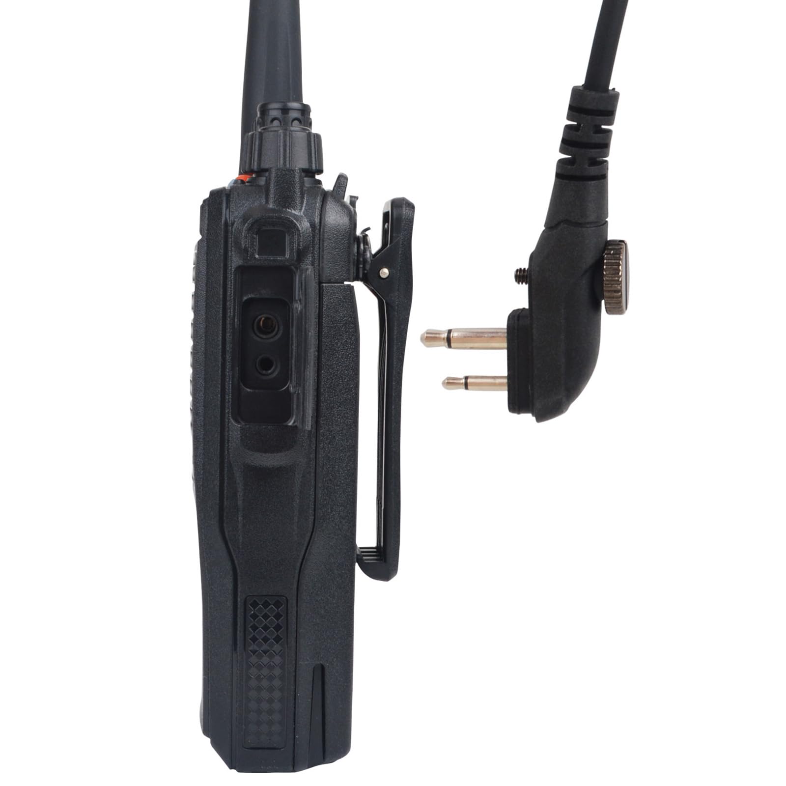 Hytera PD500 TD500 TD510 TC508 Series 2 Pin Waterproof Portable Handheld Radio Microphone with Headphone Speaker - Ideal for Outdoor Adventures, Construction Sites & Emergency Communication