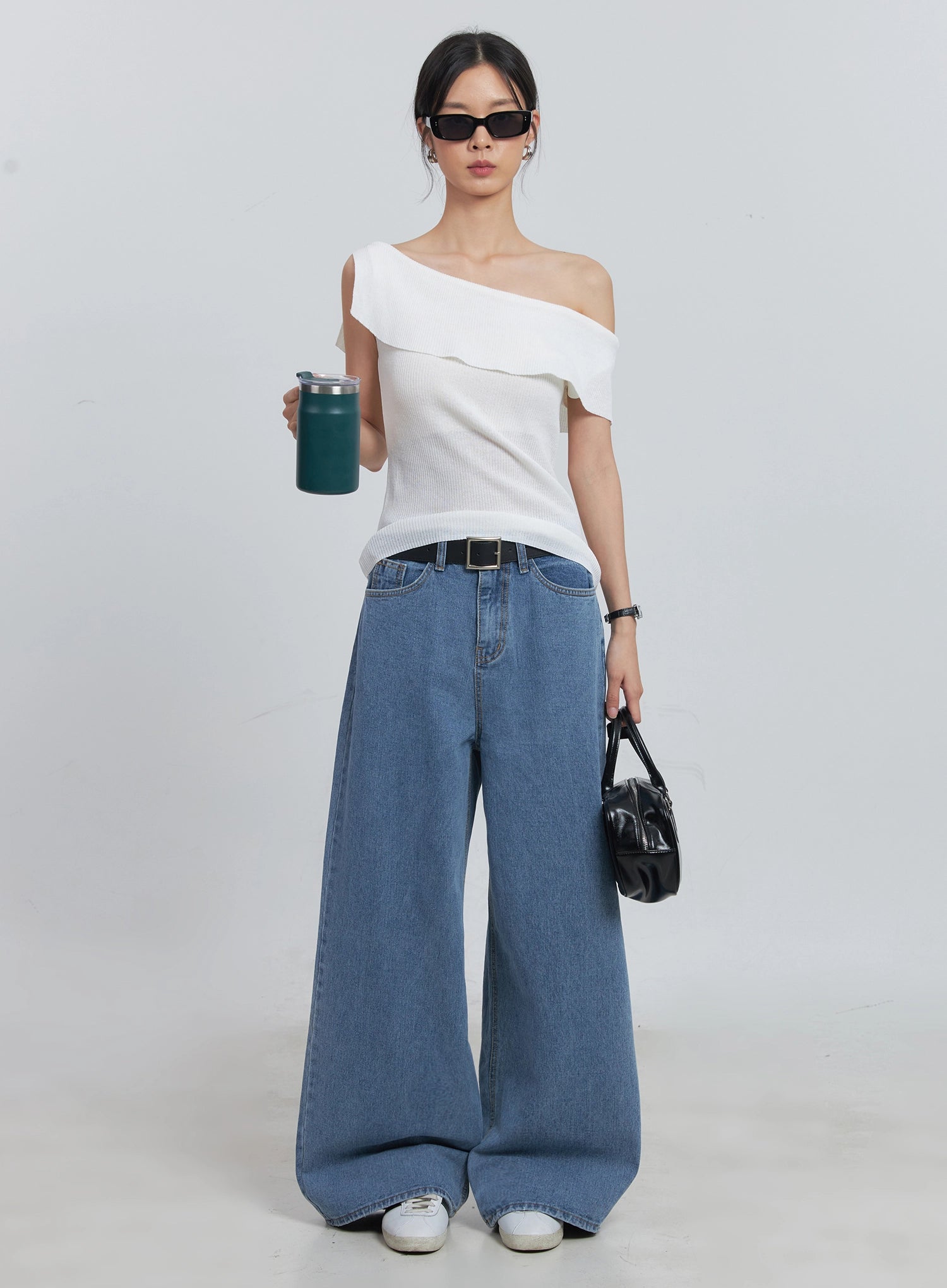 Daniela High Waisted Wide Leg Jeans for Women - Stretchy Comfort Denim Pants - Perfect for Casual Outings, Office Wear & Date Nights