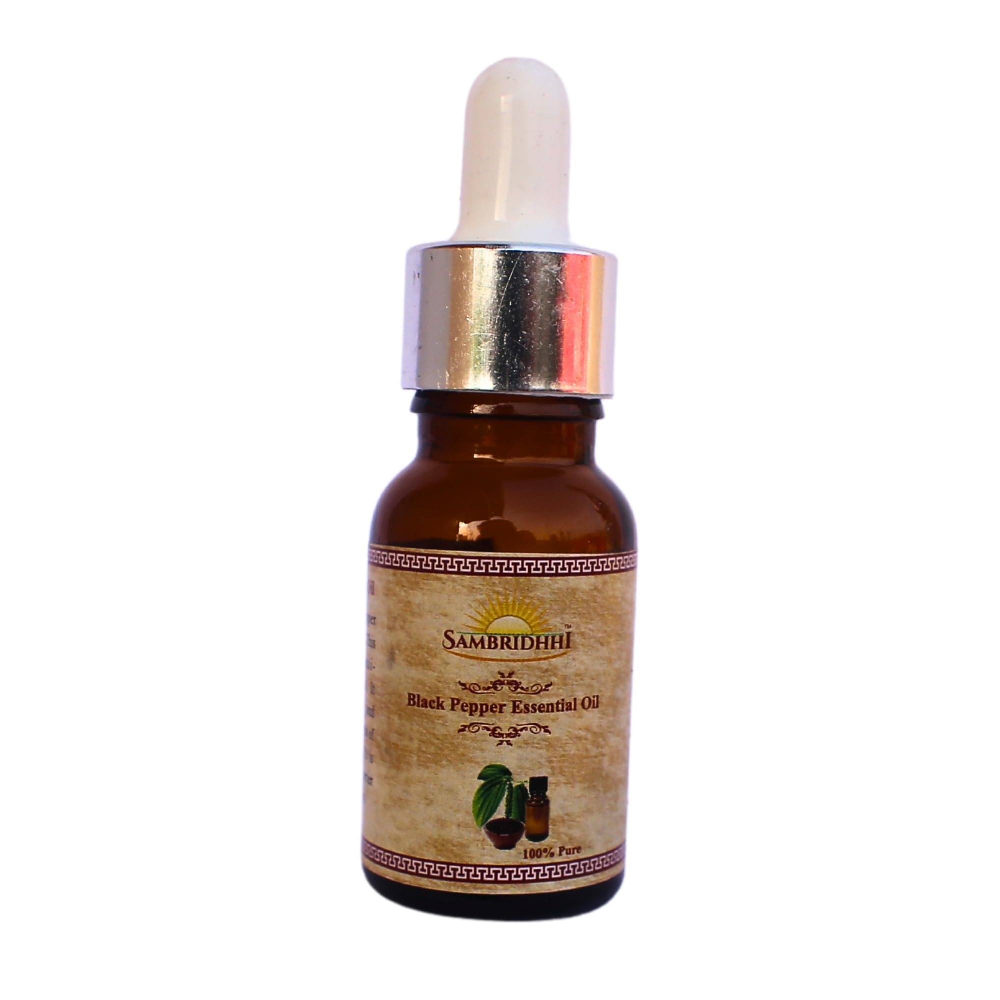 Sambridhhi 100% Pure Natural Black Pepper Essential Oil for Skin & Hair Care - 15ml | Aromatherapy, Massage & DIY Beauty Recipes for Men & Women