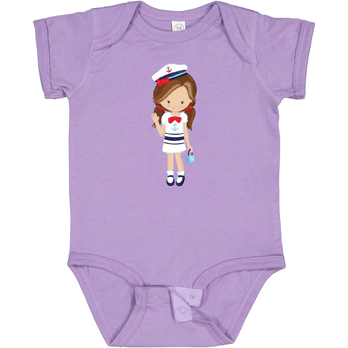 Inktastic Boat Captain & Skipper Cute Brown Hair Baby Bodysuit - Soft Cotton Infant Onesie for Nautical Theme Parties, Beach Outings & Photo Shoots