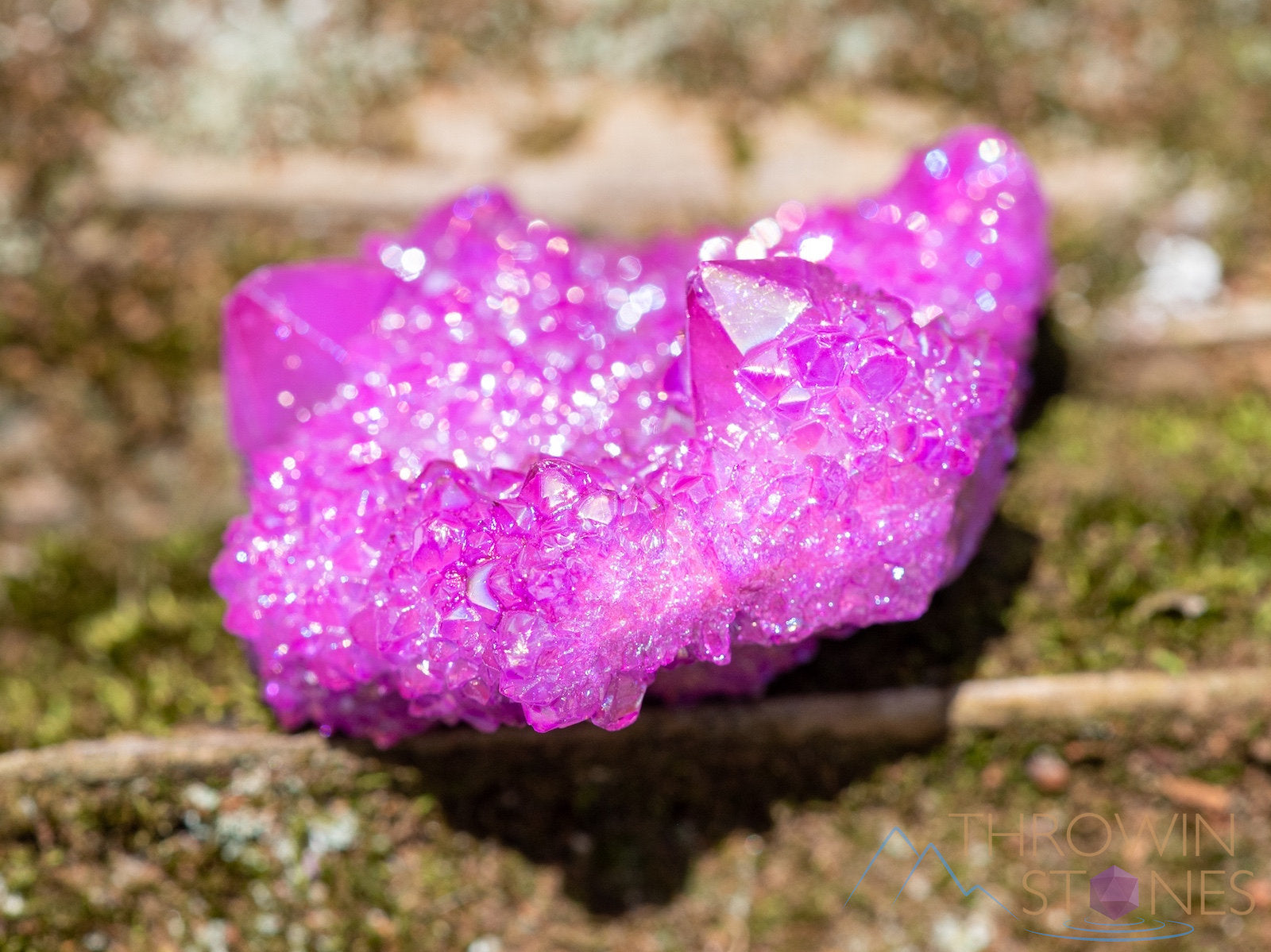 Natural Aura Quartz Crystal Cluster - Ruby Pink Rainbow Quartz for Healing, Meditation & Spiritual Growth | Metaphysical Decor, Home & Office Decoration (R0593)