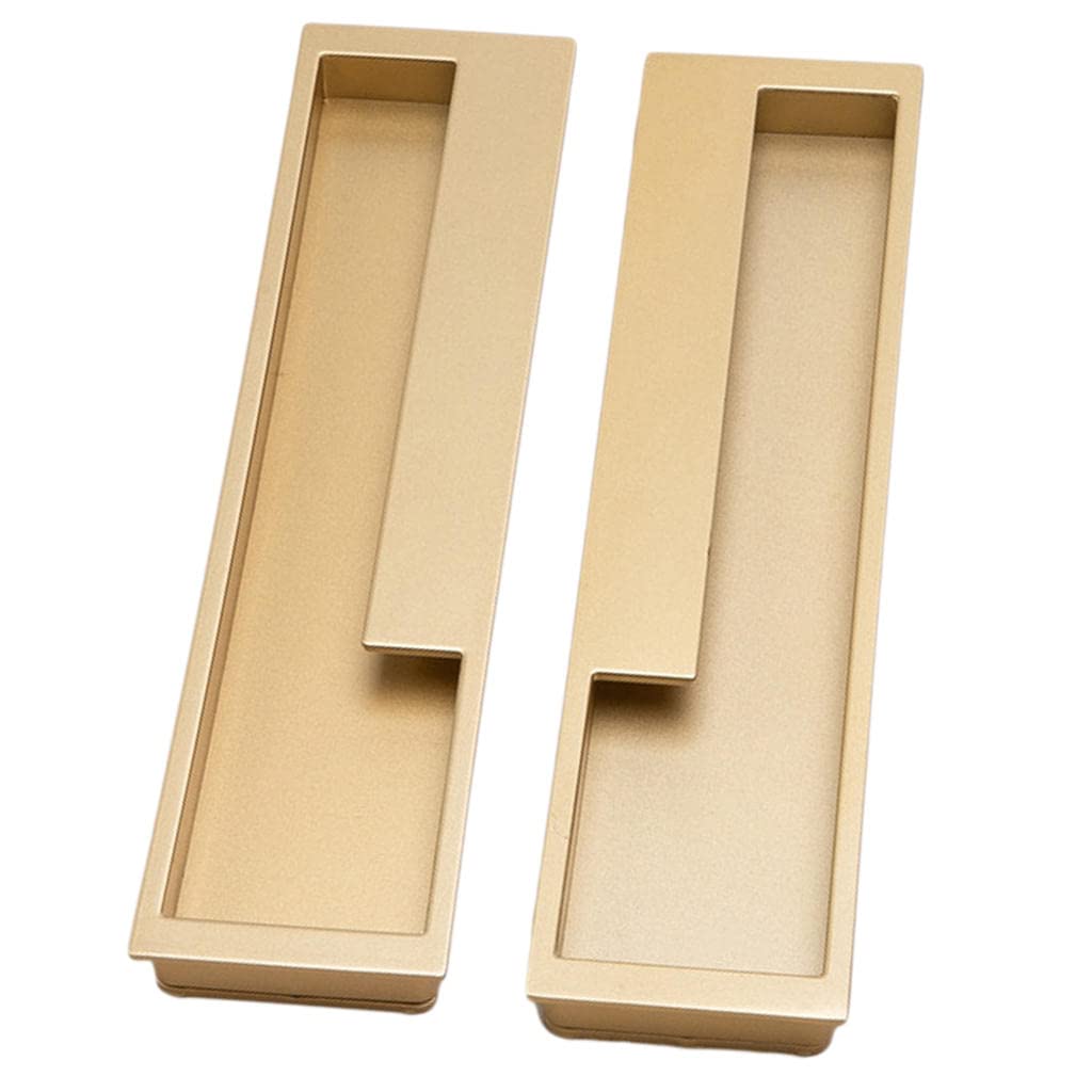 Heavy Duty Flush Pull Handle for Sliding Doors & Cabinets - Gold Finish for Home & Office