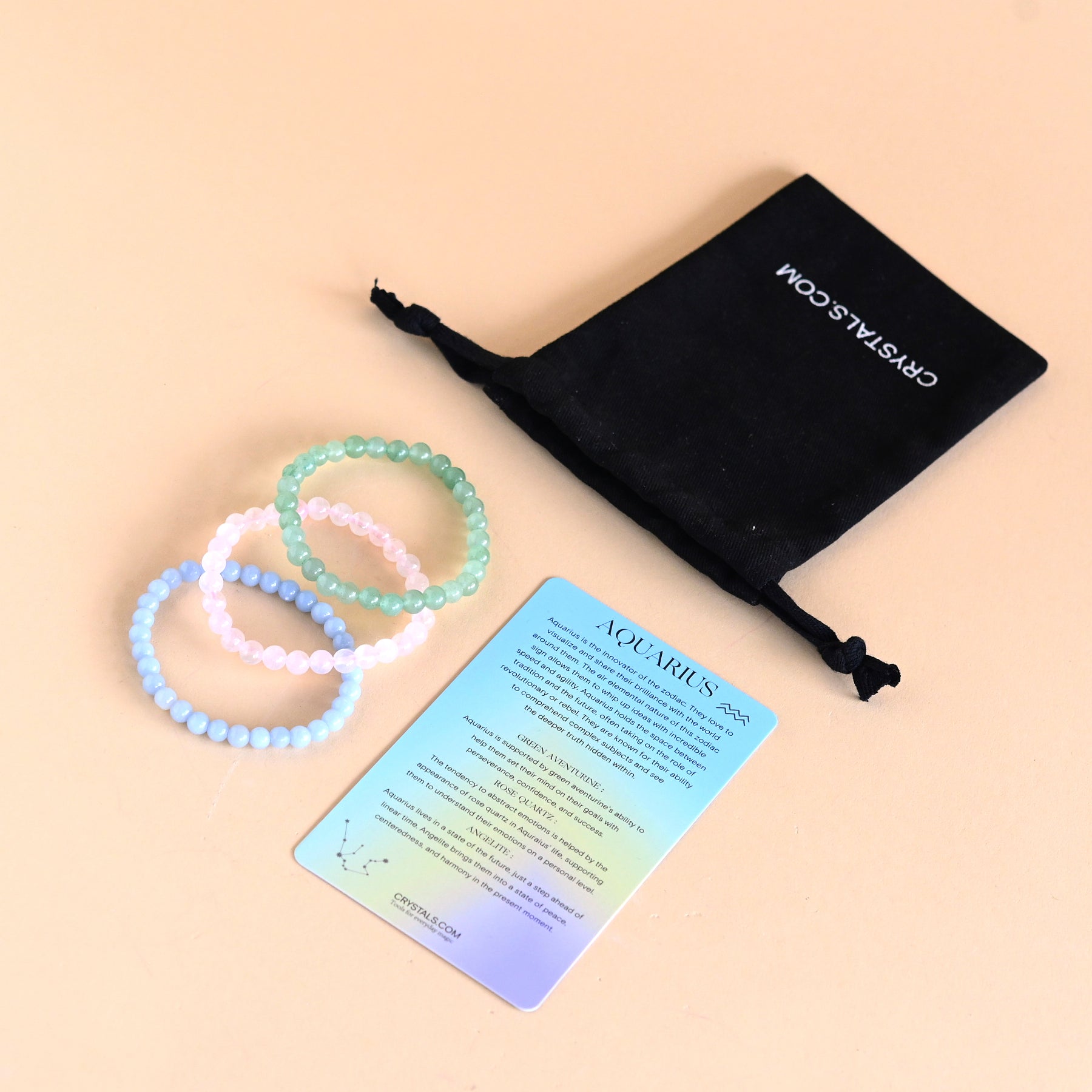Aquarius Zodiac Bracelet Trio Set - Sterling Silver Adjustable Star Sign Bracelets for Women - Perfect for Birthdays, Gifts & Daily Wear