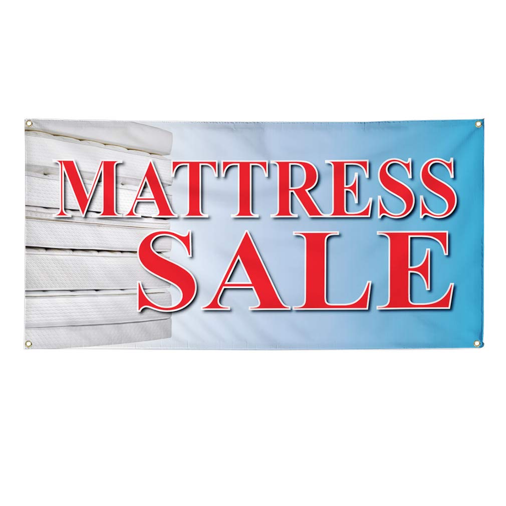 Vinyl Banner - 60x144 Inches Mattress Sale Sign with 10 Grommets | Weatherproof, Durable Outdoor Business & Yard Sign | Perfect for Retail Promotions, Storefront Displays & Event Marketing (Multiple Sizes Available)