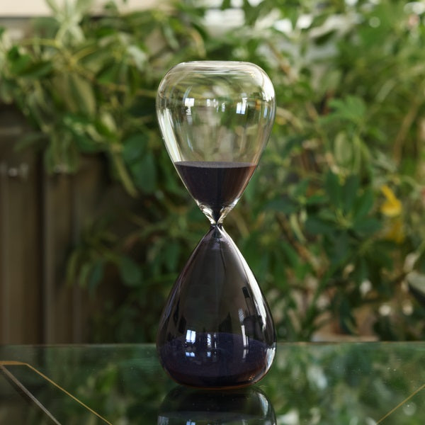 90 Minute Hand Blown Bicolor Sand Timer - Purple or Blue - Perfect for Board Games, Meditation & Classroom Activities