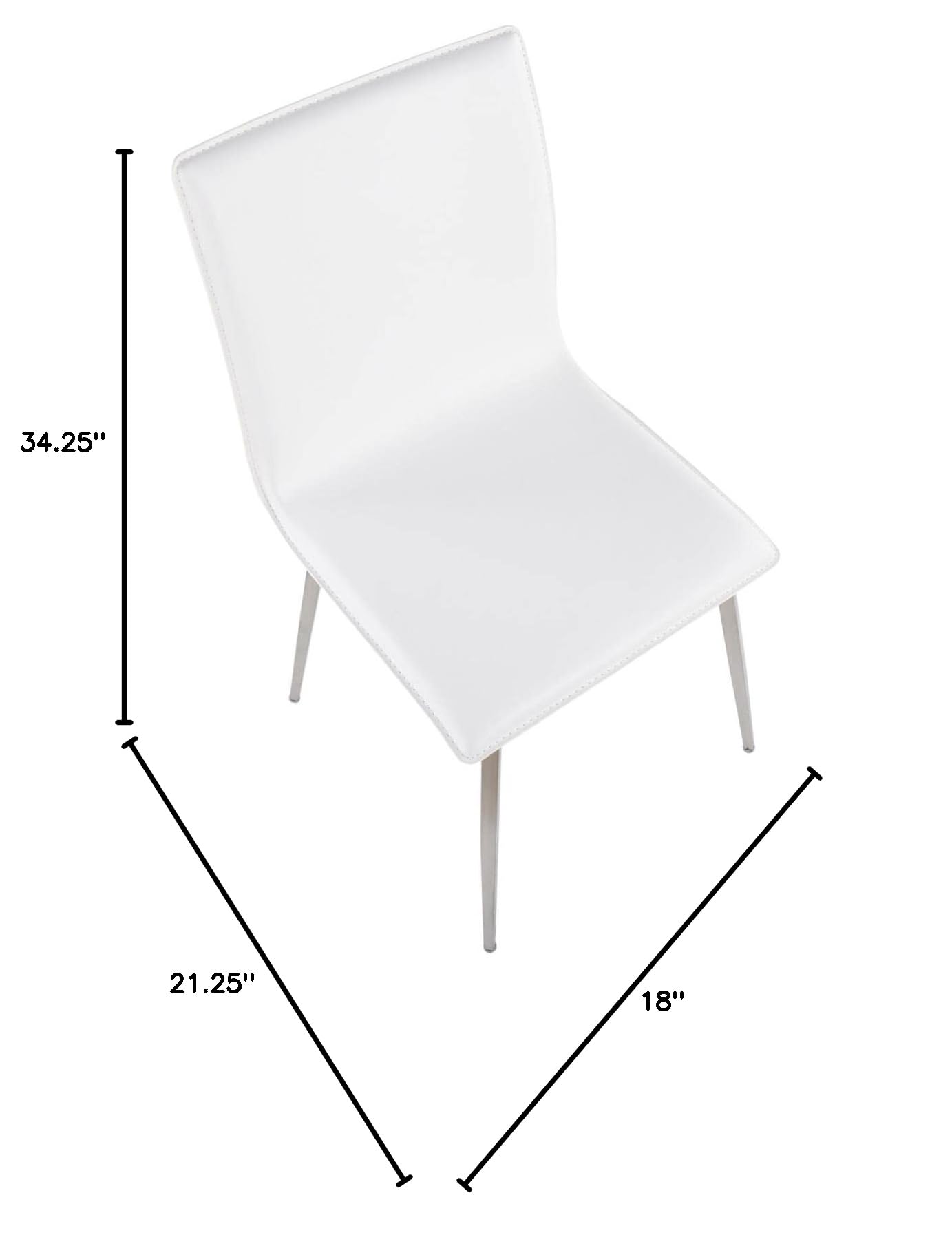 LumiSource Mason Upholstered Dining Chairs Set of 2 - Modern Kitchen Chairs with Comfortable Fabric Seat for Dining Table, Breakfast Nook, and Home Office