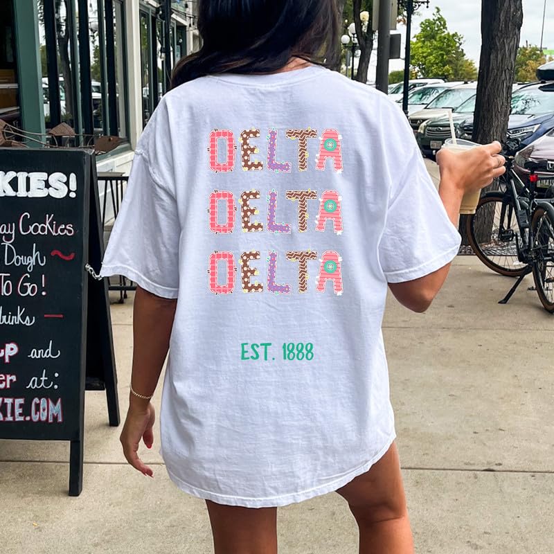 Tri Delta Comfort Colors T-Shirt | Delta Delta Delta Sorority Shirt with Embroidered Letters | Soft Cotton Tee for Sorority Events, Campus Wear & Sisterhood Bonding