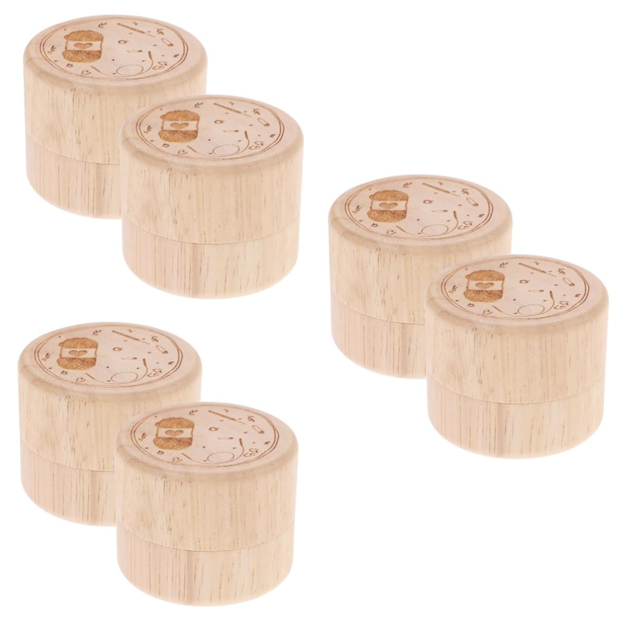6 Pcs Wooden Teeth Storage Box - Tooth Organizer & Memorial Case for Baby Teeth, Keepsakes, and Dental Souvenirs - Perfect for Parents, Dentists, and Memory Preservation