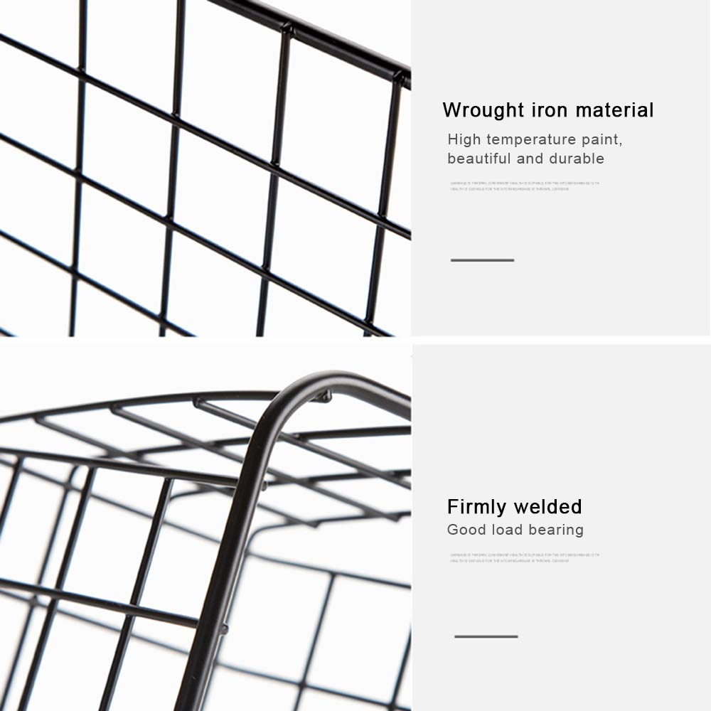 WIJIN 3 Pack Metal Wall Mount Storage Baskets - Organizer Bins for Kitchen, Bathroom, Pantry, Closet, Laundry & Garage - Space Saving Home Organization Solution (Perfect for Spices, Toiletries, Cleaning Supplies & Small Items)