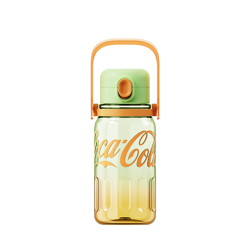 GERM x Coca Cola Sporty Tritan Water Bottle with Handle 850ml - BPA Free Leak Proof Orange Cyan Gradient Water Bottle for Gym, Hiking & Outdoor Activities