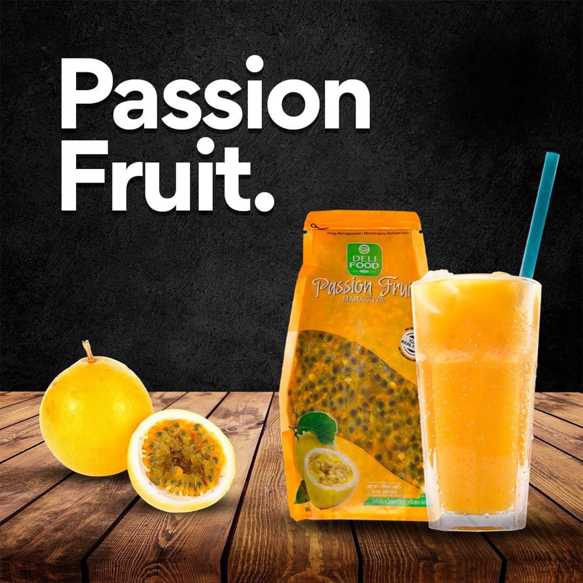 100% Pure Passion Fruit Pulp (Maracuya) with Seeds - No Added Sugar, Natural Tropical Flavor for Cocktails, Smoothies, Juices, Desserts | Perfect for Refreshing Drinks, Sauces & Healthy Snacks | Pack of 3 | Great for Summer Parties & Family Gatherings