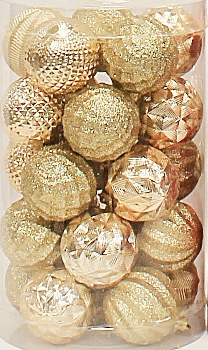 25 Pack of 60MM Christmas Tree Ornaments - Gold, Red & White Holiday Ball Decorations for Xmas Tree, Home, Party & Gift Giving
