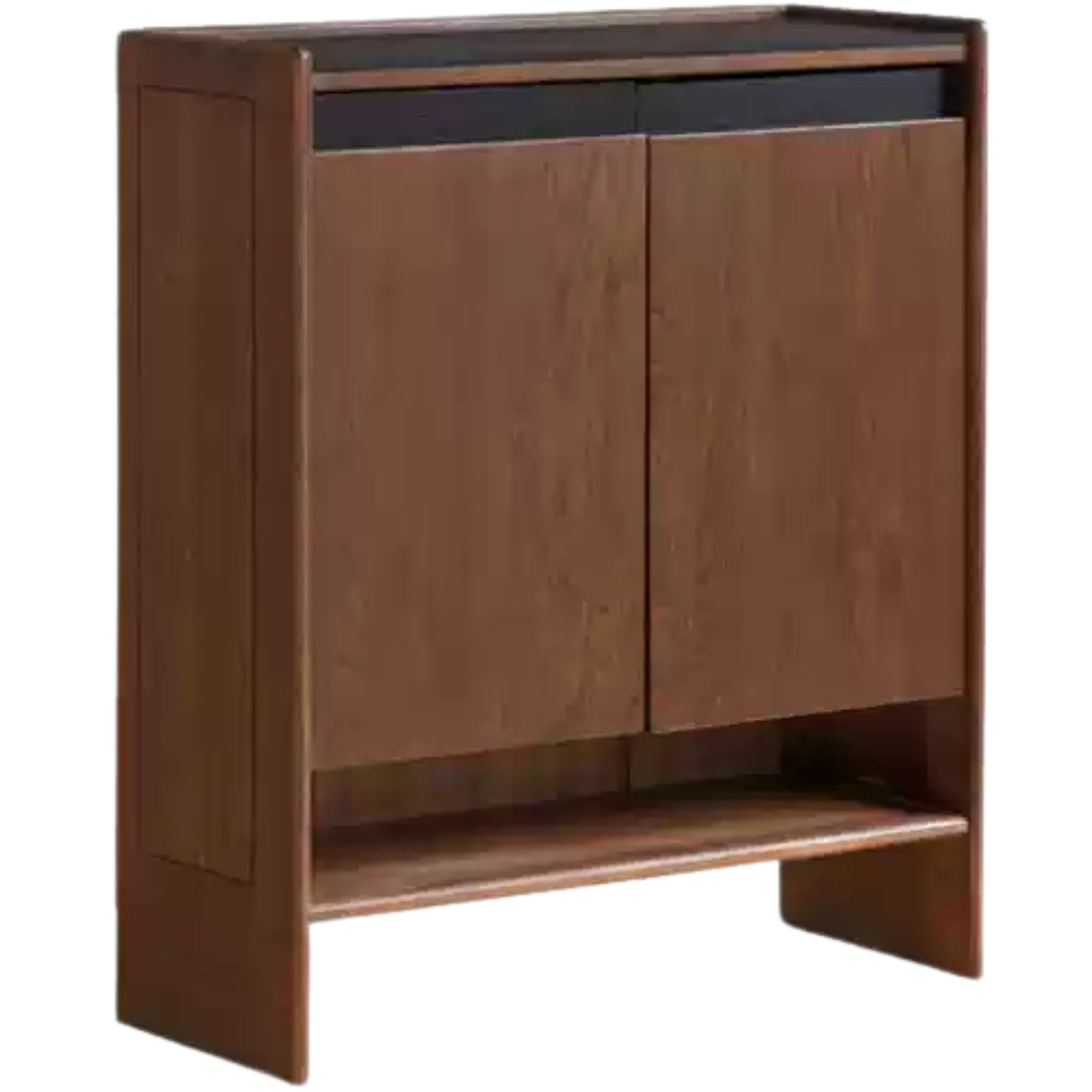 33.4x39.3x13.7 inch / 85x100x35 cm / Walnut color / Two-door shoe cabinet