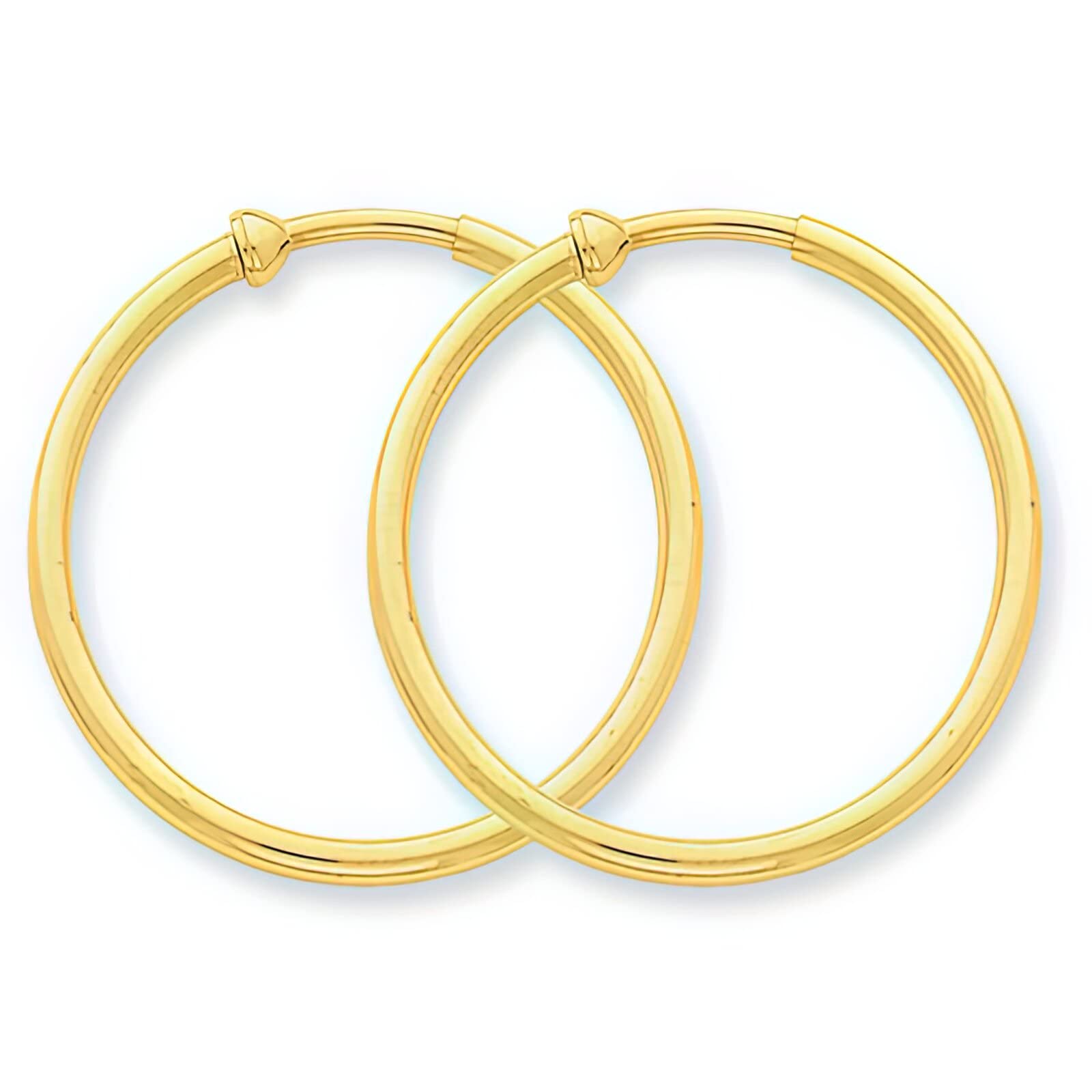14K Yellow Gold Clip-On Hoop Earrings for Women - Hypoallergenic Luxury Fashion Jewelry - Perfect for Parties, Weddings & Everyday Wear
