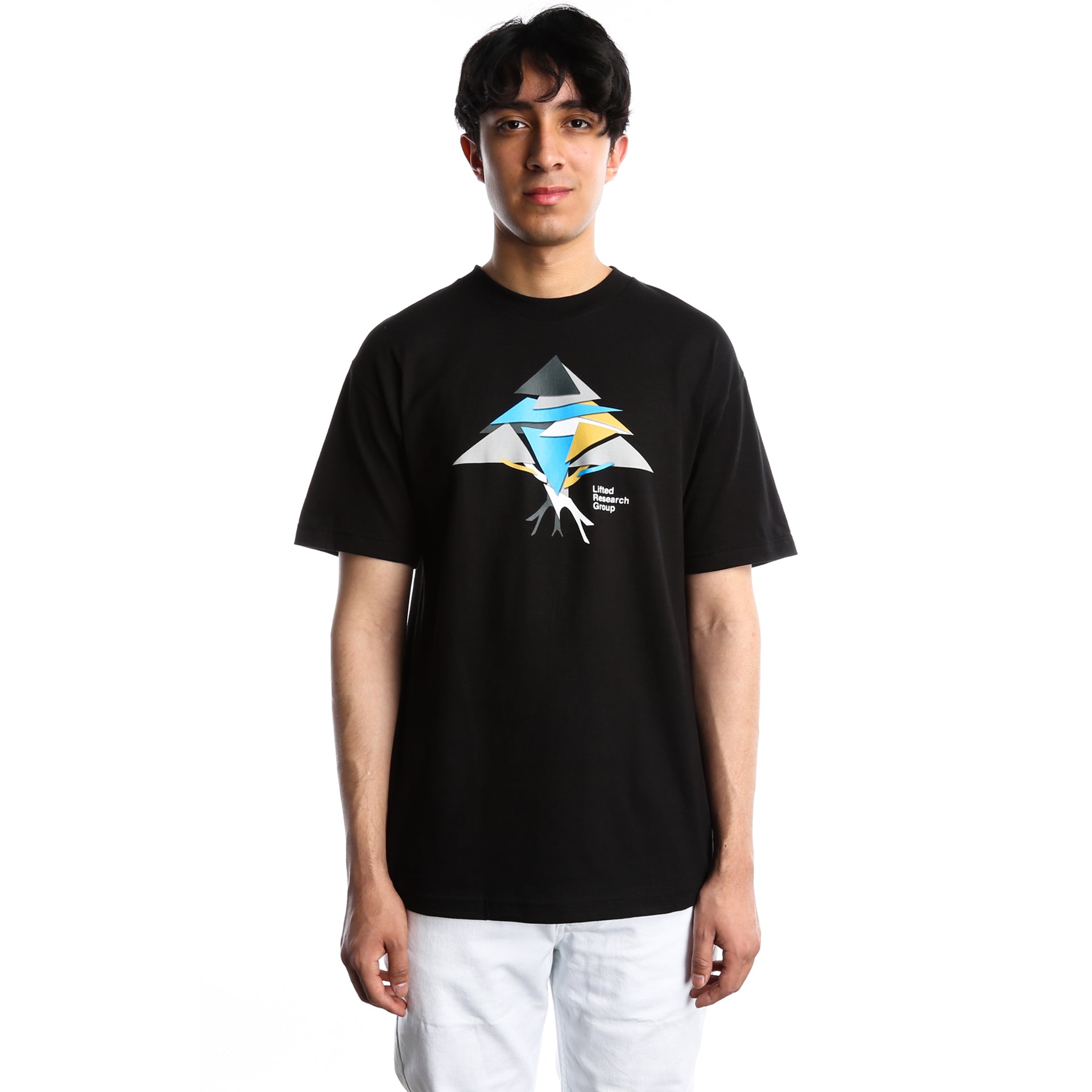 LRG Tech Triangles Graphic T-Shirt for Men - Black Cotton Tee - Casual Streetwear & Everyday Wear
