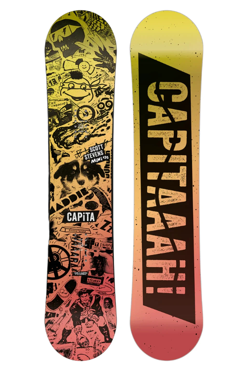 CAPiTA Scott Steven Mini Snowboard 2025 - Kids & Youth Snowboard for Beginners - Perfect for Learning, Park Riding & All-Mountain Fun