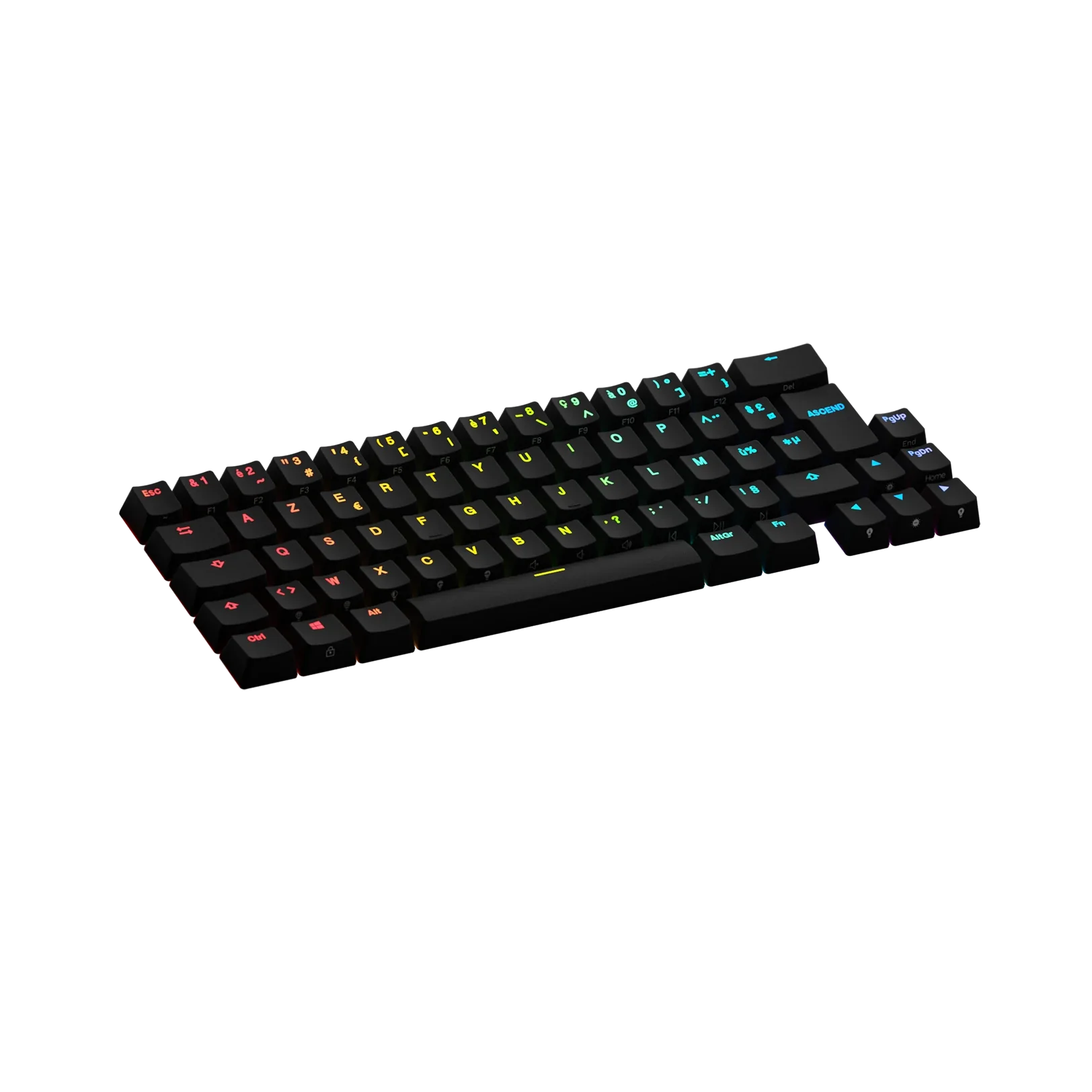 Backlit Black FR Keycaps for Mechanical Keyboards - Perfect for Gaming, Typing & Custom Builds