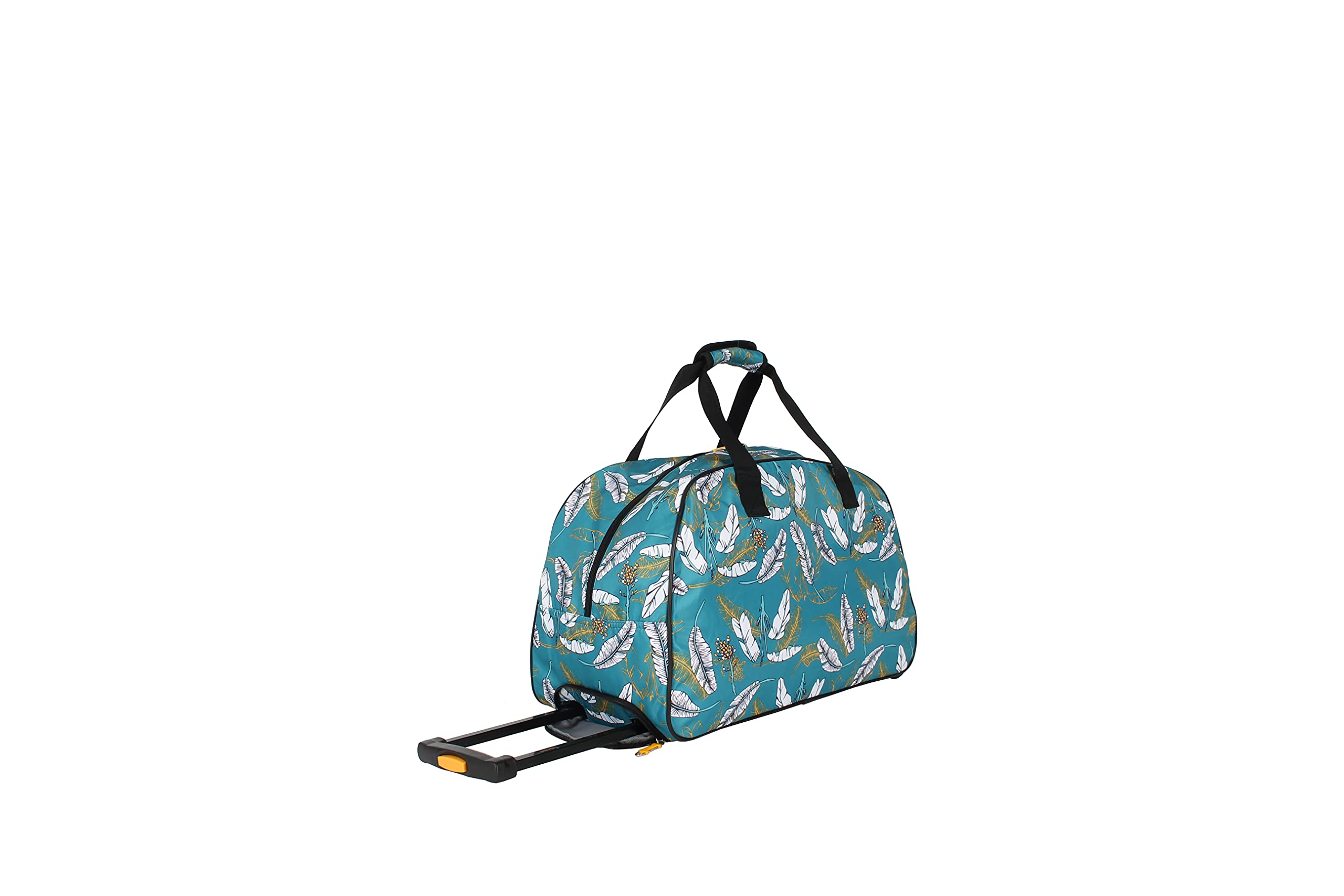Lucas Designer 22 Inch Lightweight Carry On Duffel Bag with Rolling Wheels - Perfect for Weekender Overnight & Business Travel - SEA FORM & SPIRIT Patterns - Ideal for Airplane Trips, Gym Visits and Weekend Getaways