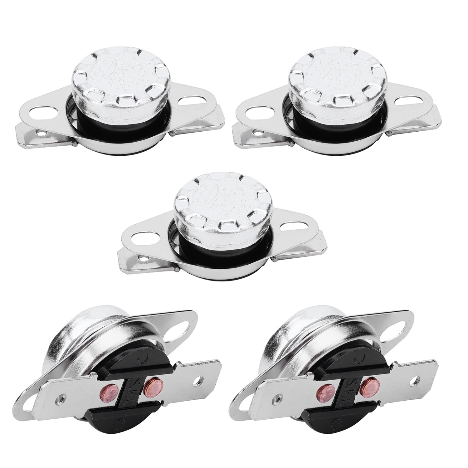 Fielect 5Pcs KSD301 Thermostat 105°C/221°F NC Adjustable Snap Disc Limit Control Switch - Microwave Oven, Coffee Maker & Appliance Temperature Control