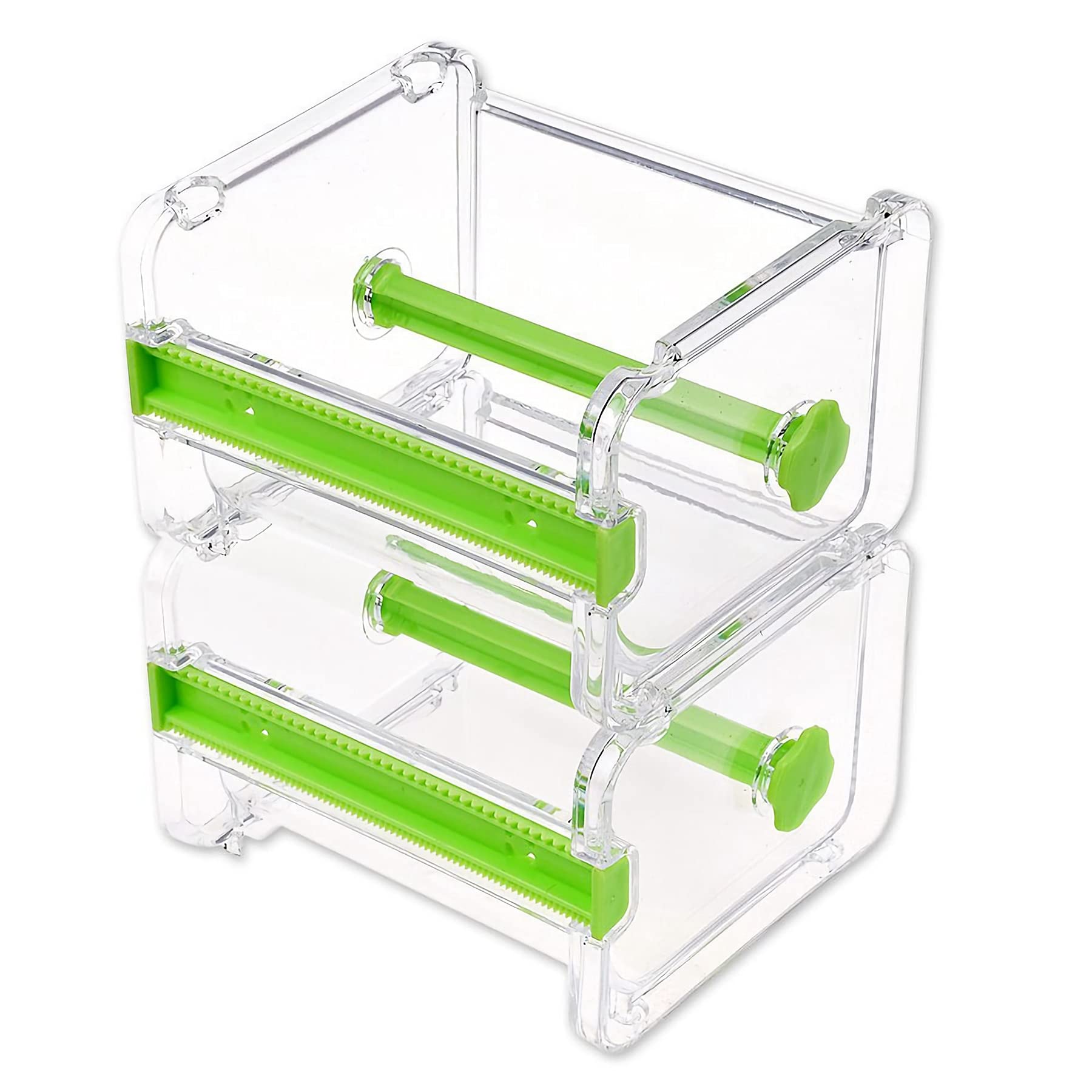 2-Pack Green Washi Tape Dispenser & Cutter - Desktop Roll Tape Holder Organizer for DIY Crafts, Scrapbooking, Gift Wrapping & Office Supplies - Perfect for Art Projects, School, and Home Organization