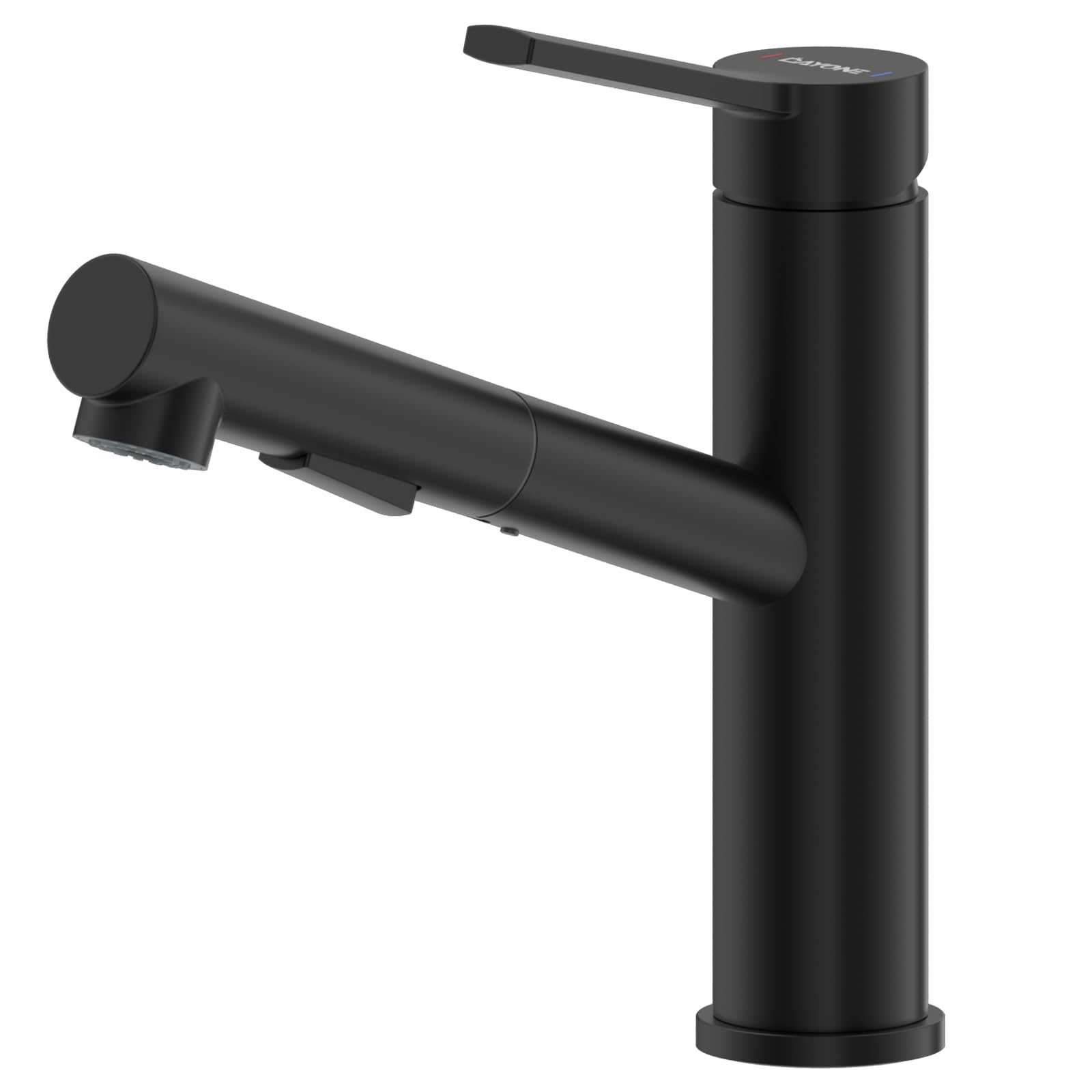 Modern Matte Black RV Kitchen Faucet with Pull-Down Sprayer - Compact for Small Sinks & Bars