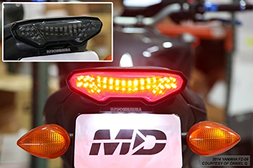 Smoke Lens Sequential LED Tail Lights for 2014-2016 Yamaha FZ-09, 2015-2017 FJ-09 & 2019-2020 Tracer 900 - High Visibility Motorcycle Safety Lights for Night Riding and Urban Commuting